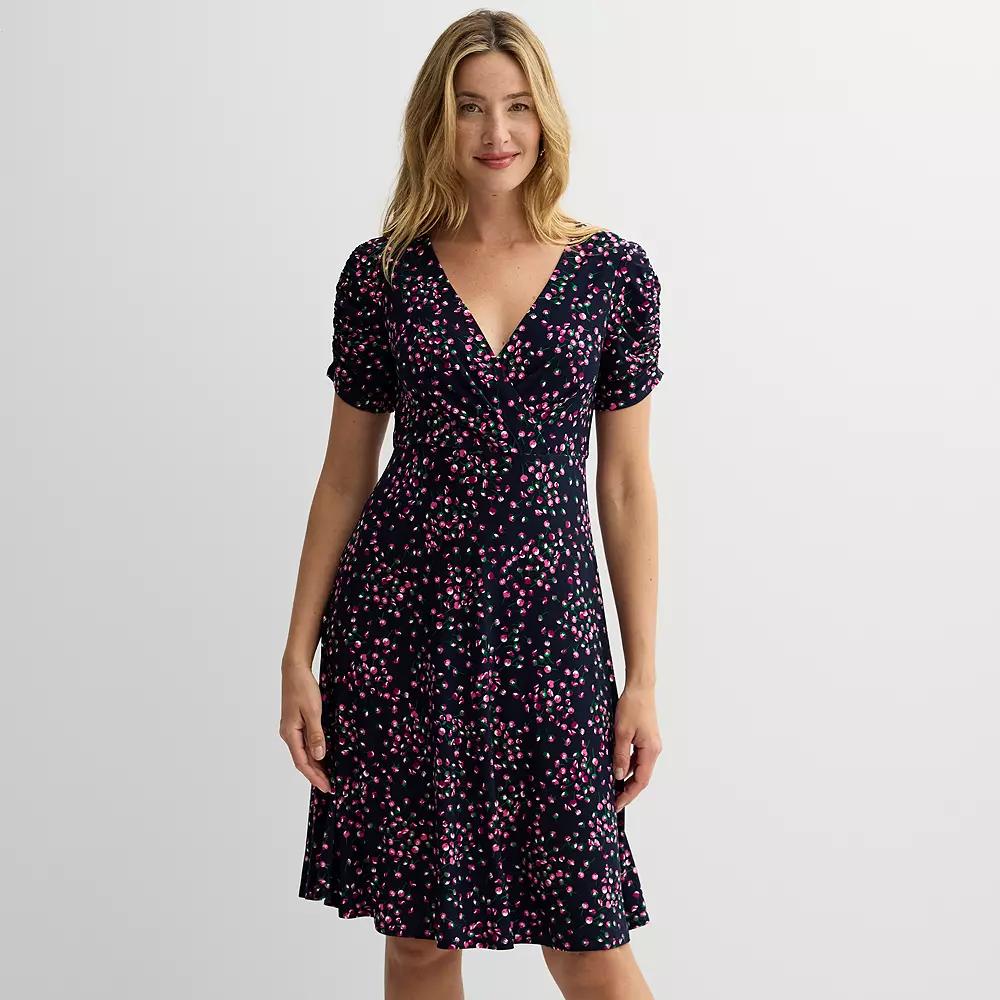 Women's Harper Rose Short Sleeve Surplice Dress, Size: 10, Ditsy Floral Product Image