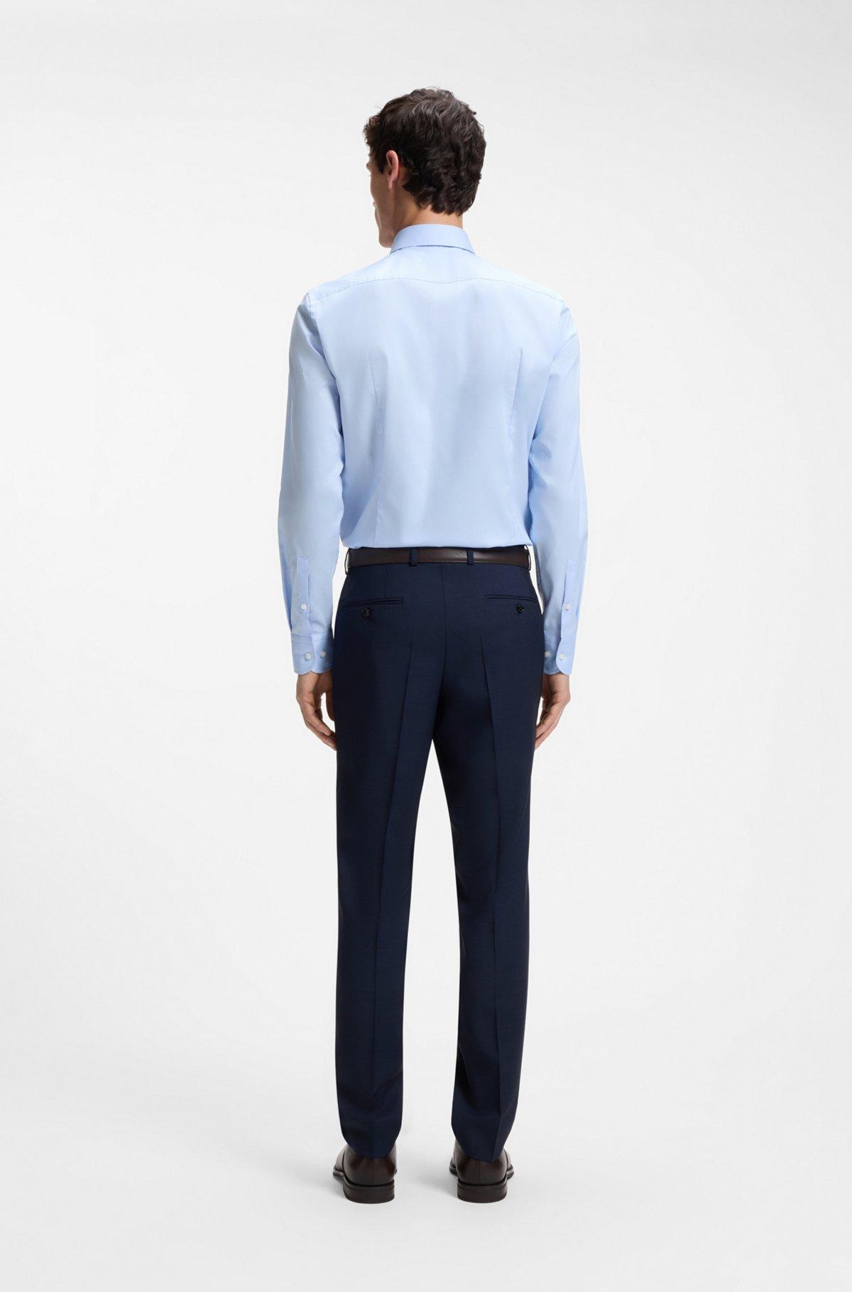 Slim-fit shirt in easy-iron cotton poplin Product Image