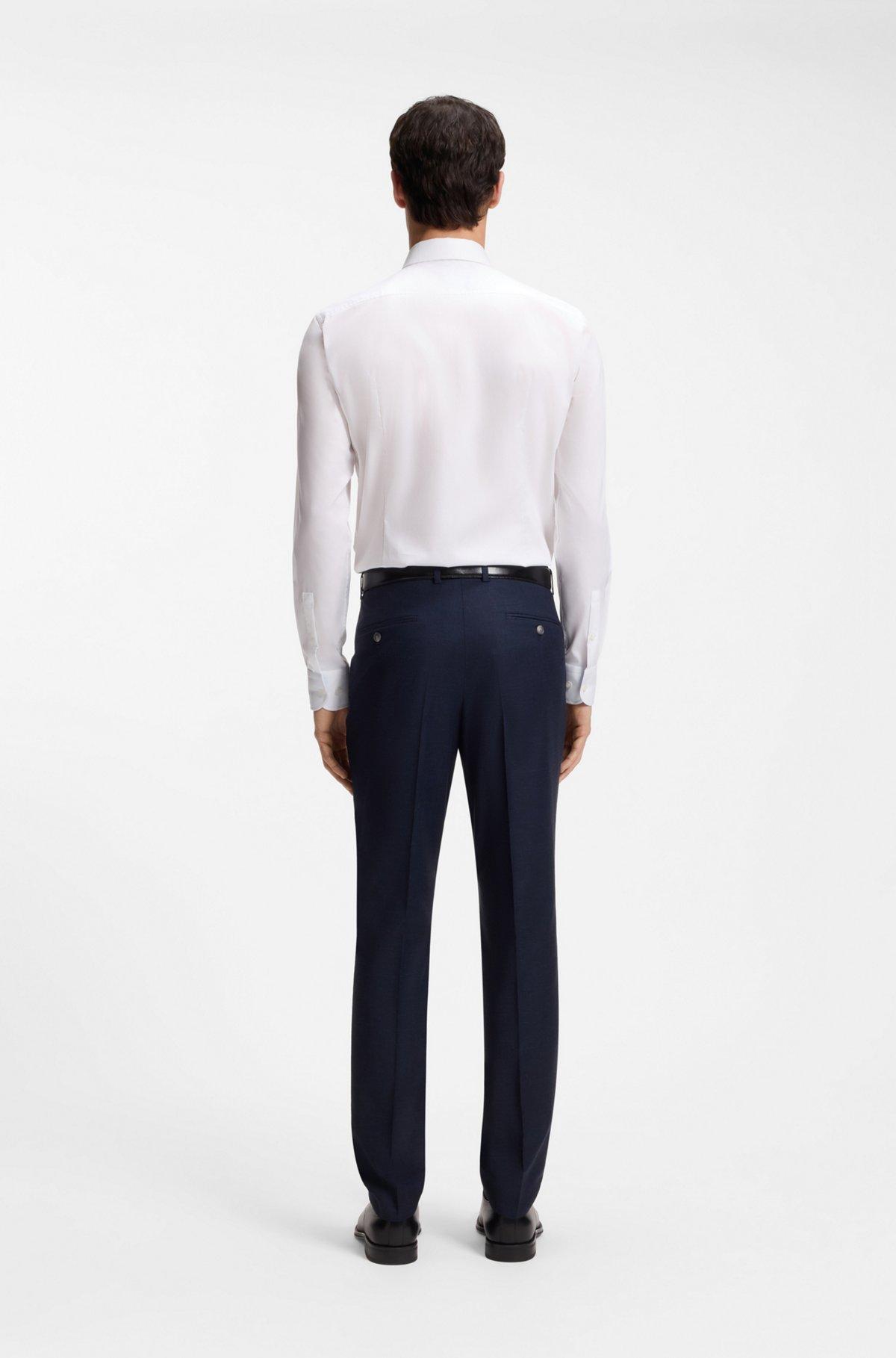 Easy-iron slim-fit shirt in cotton poplin Product Image
