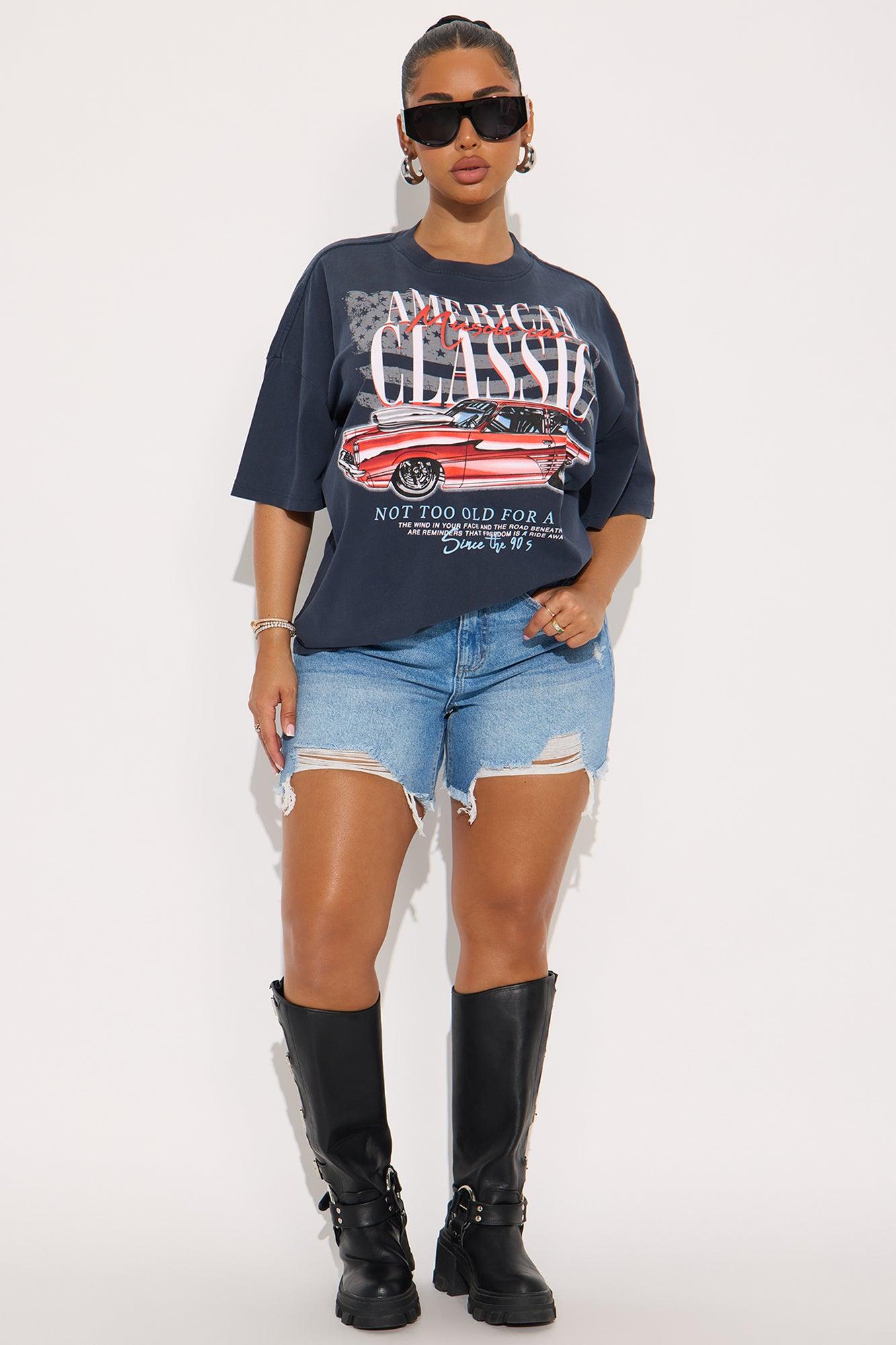 American Classic Ride Washed Tee - Navy Wash Product Image