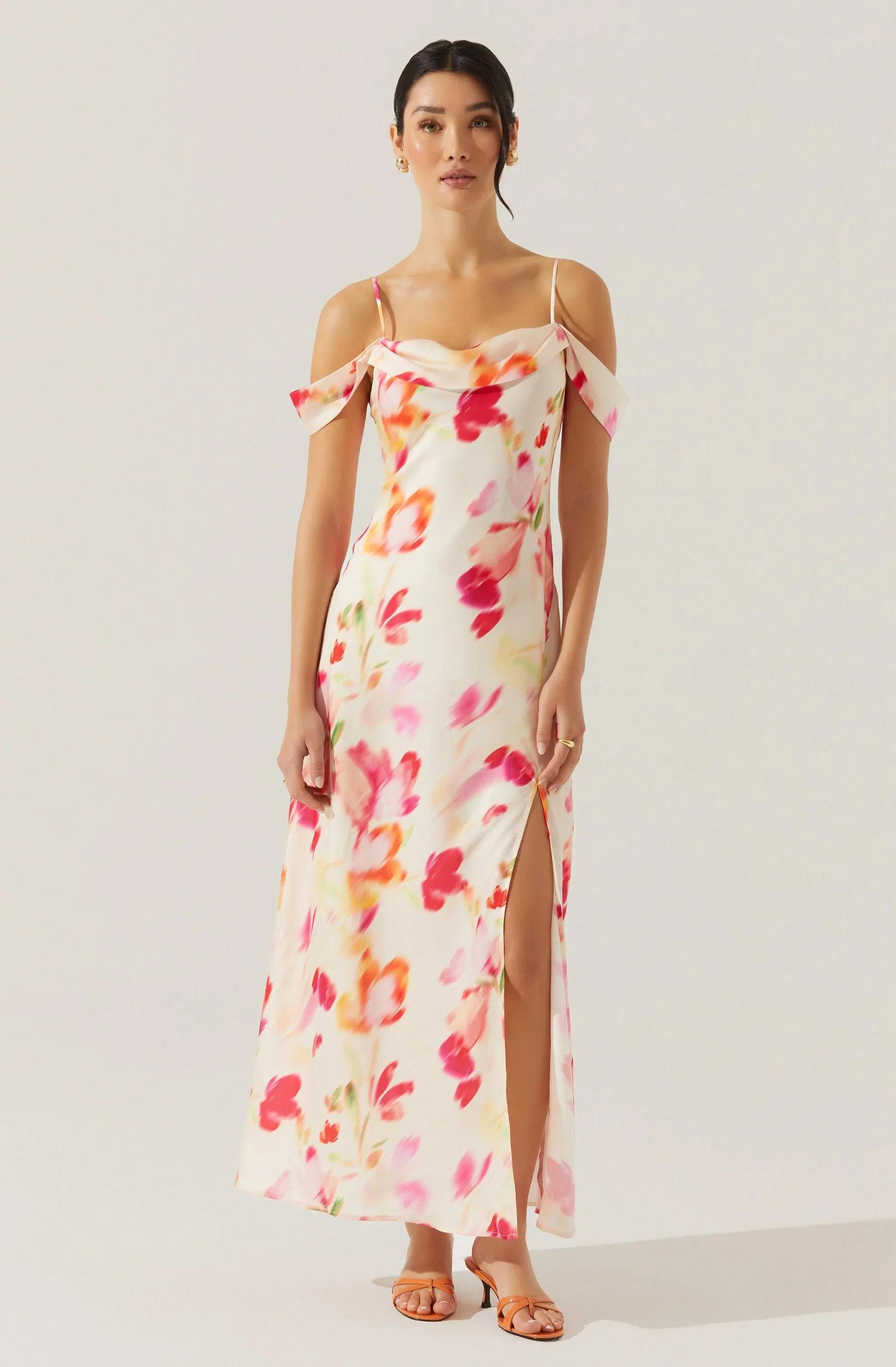 ASTR The Label | Kitura Dress | Pink Watercolor Product Image