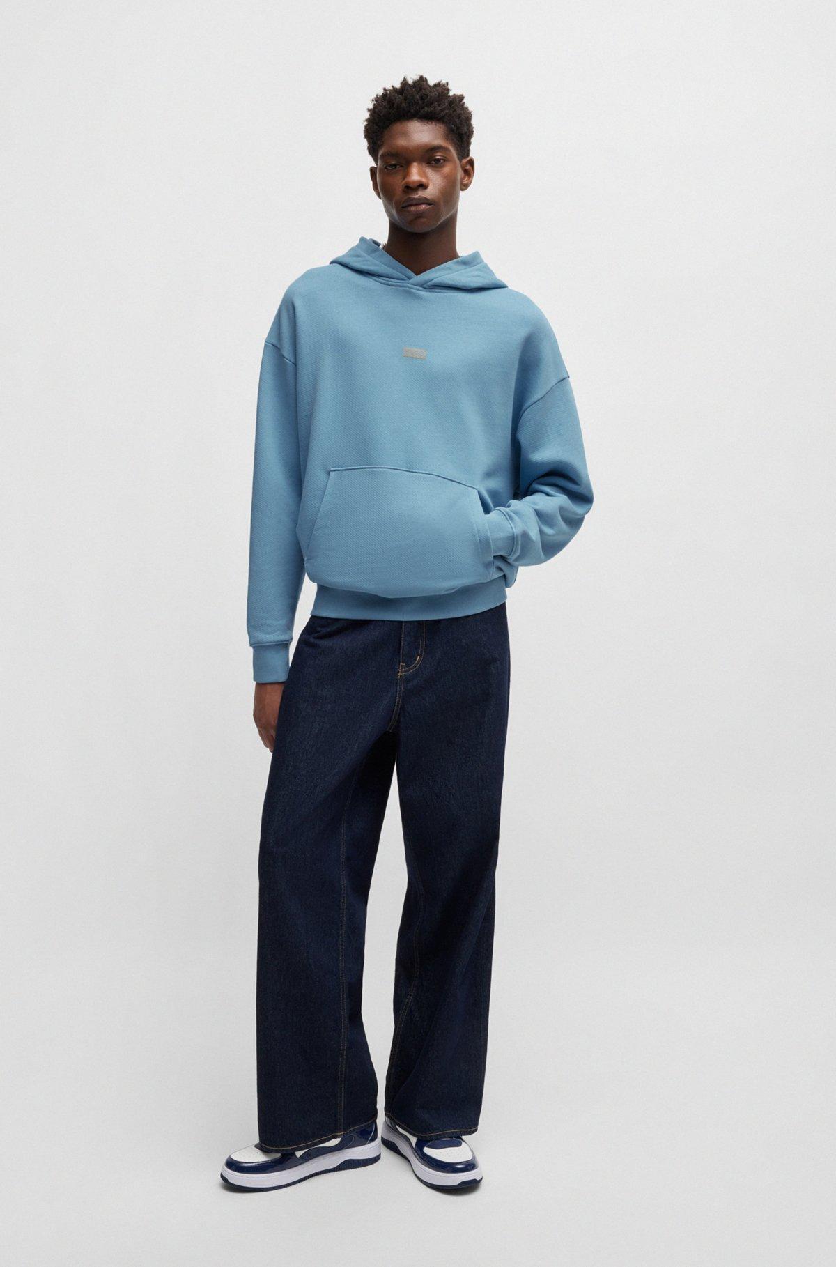 Cotton-terry loose-fit hoodie with logo details Product Image