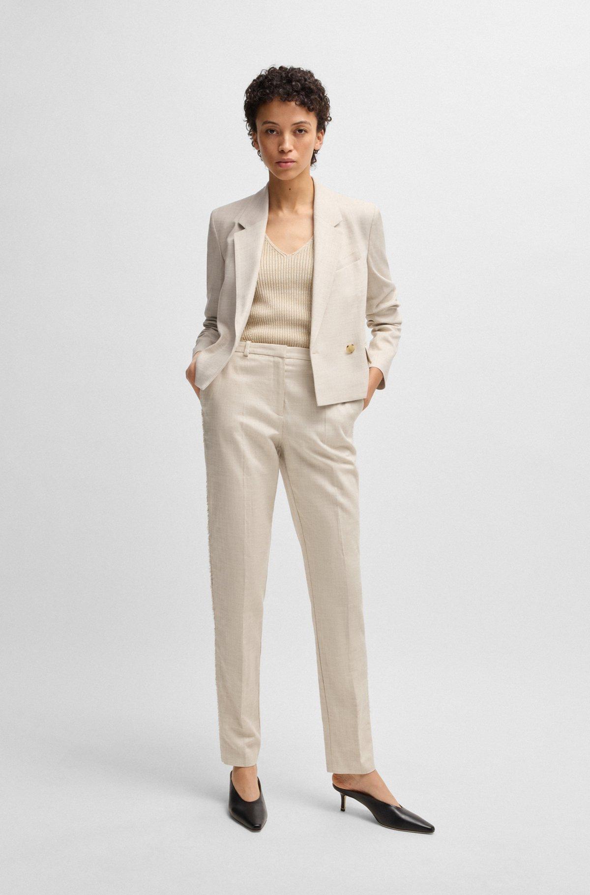 Relaxed-fit trousers in melange stretch fabric Product Image