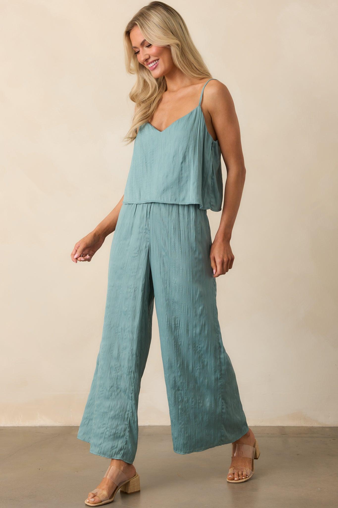 Z Supply Sage Green Fiore Satin Crop Tank Product Image