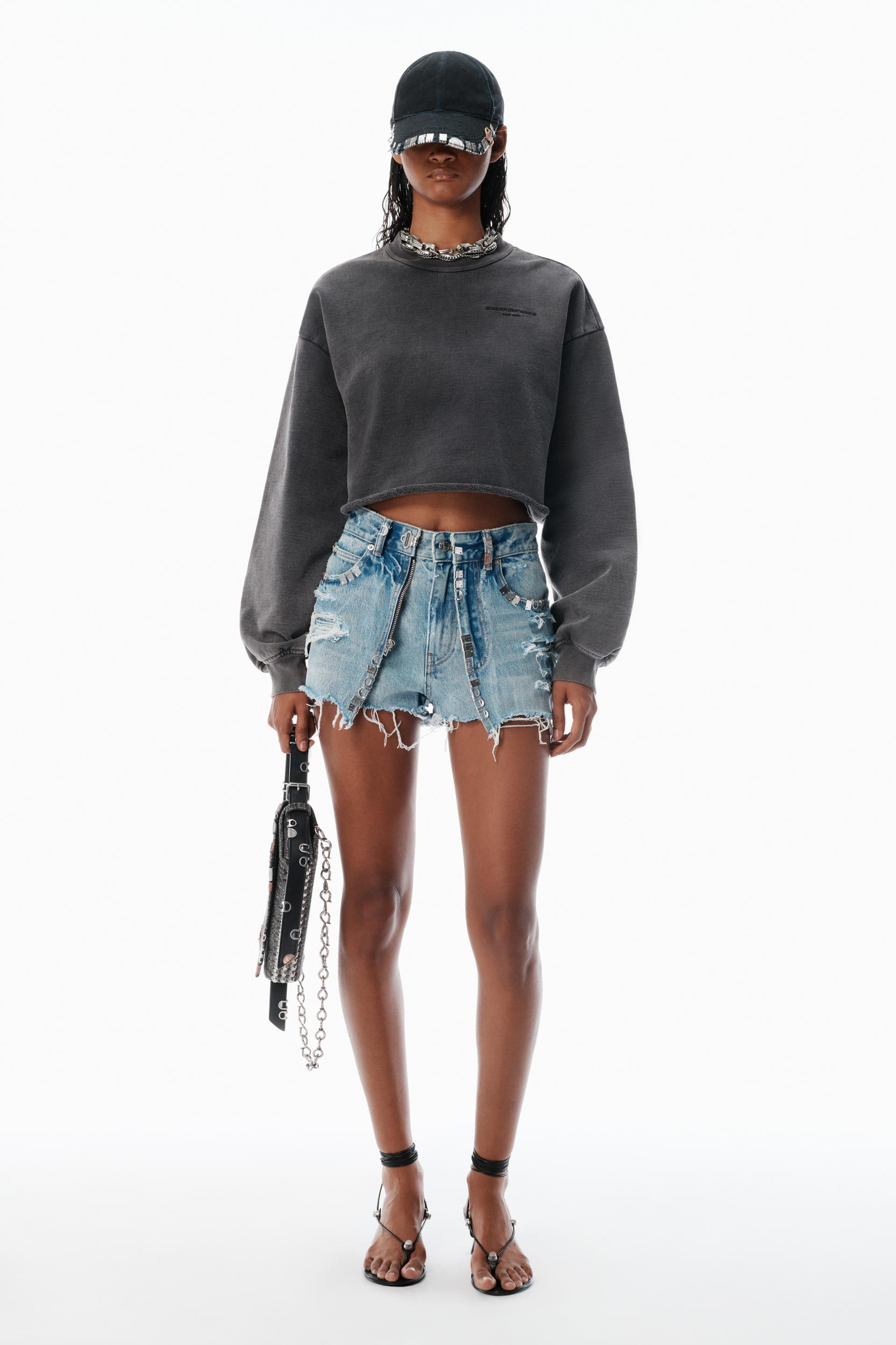 Black Cropped Sweatshirt With Logo Product Image