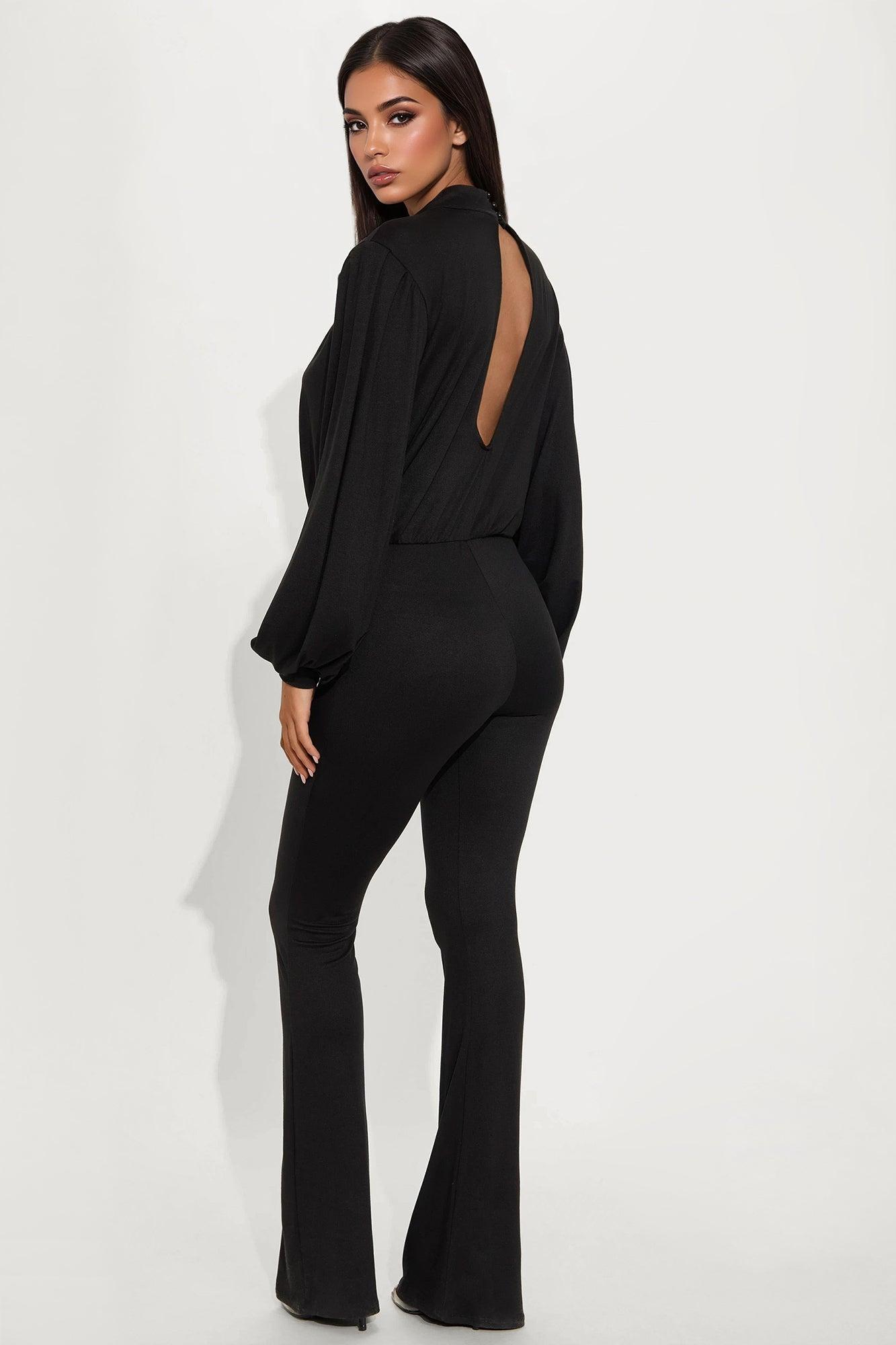 Seraphina Long Sleeve Jumpsuit - Black Female Product Image