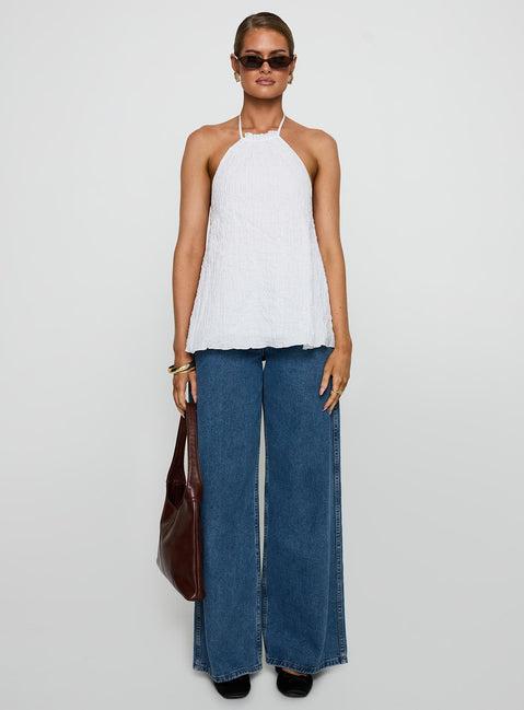 Flutter Halter Top White Product Image