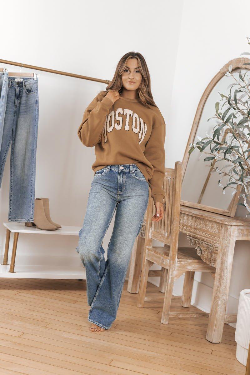 Free People Medium Wash Tinsley Baggy High Rise Jeans - FINAL SALE Product Image