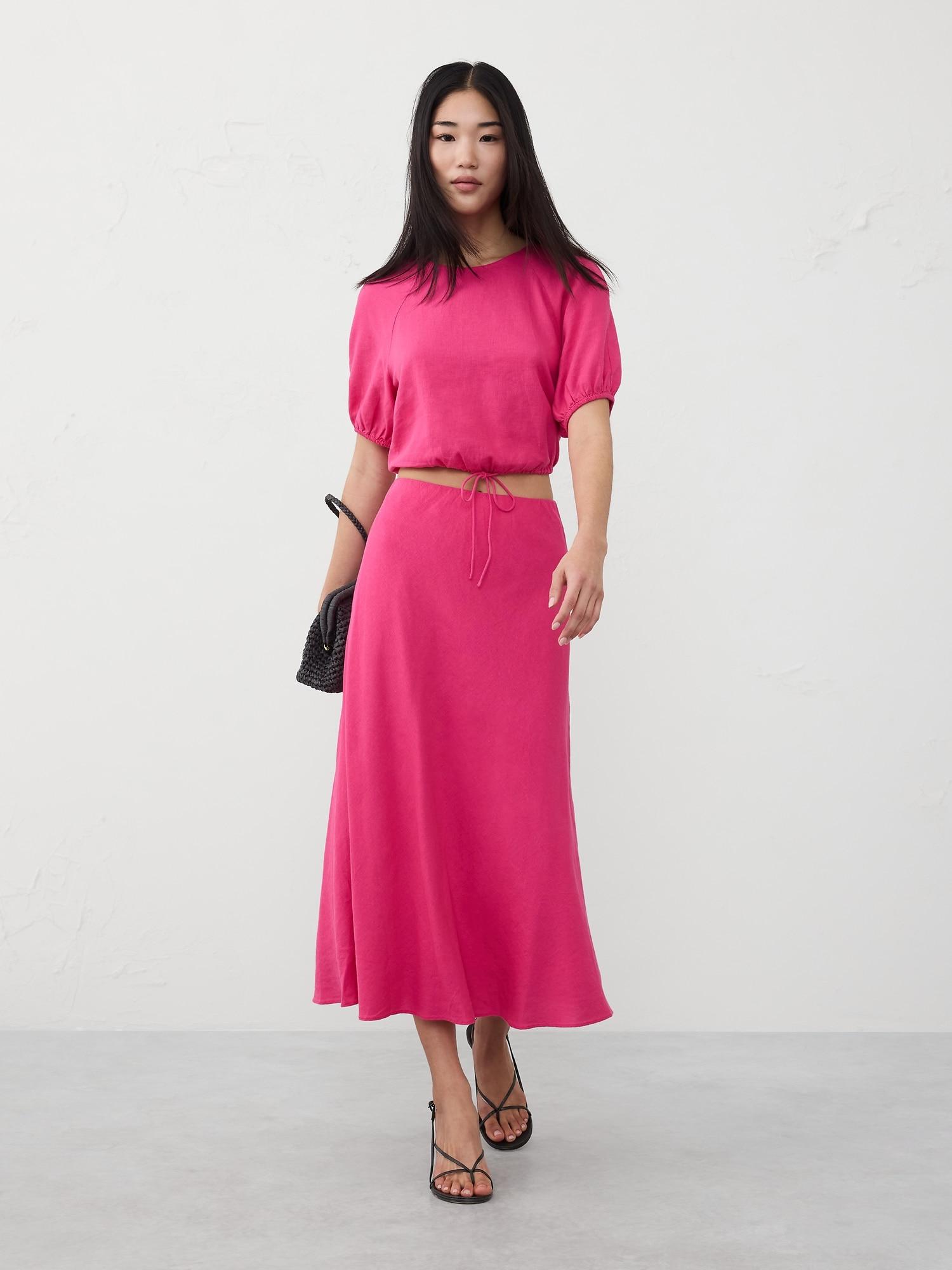 Linen-Blend Tie-Hem Top Product Image