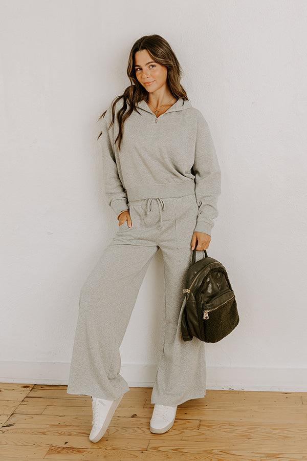 Cozy Lifestyle Vintage Wash Pullover in Grey Product Image
