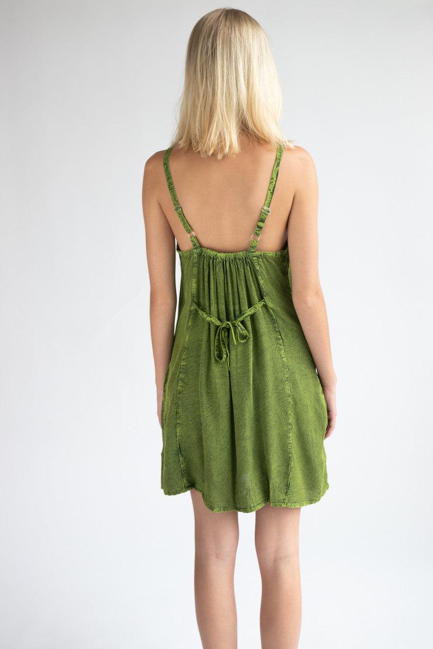 Embroidered Stone Washed Mini Dress Product Image