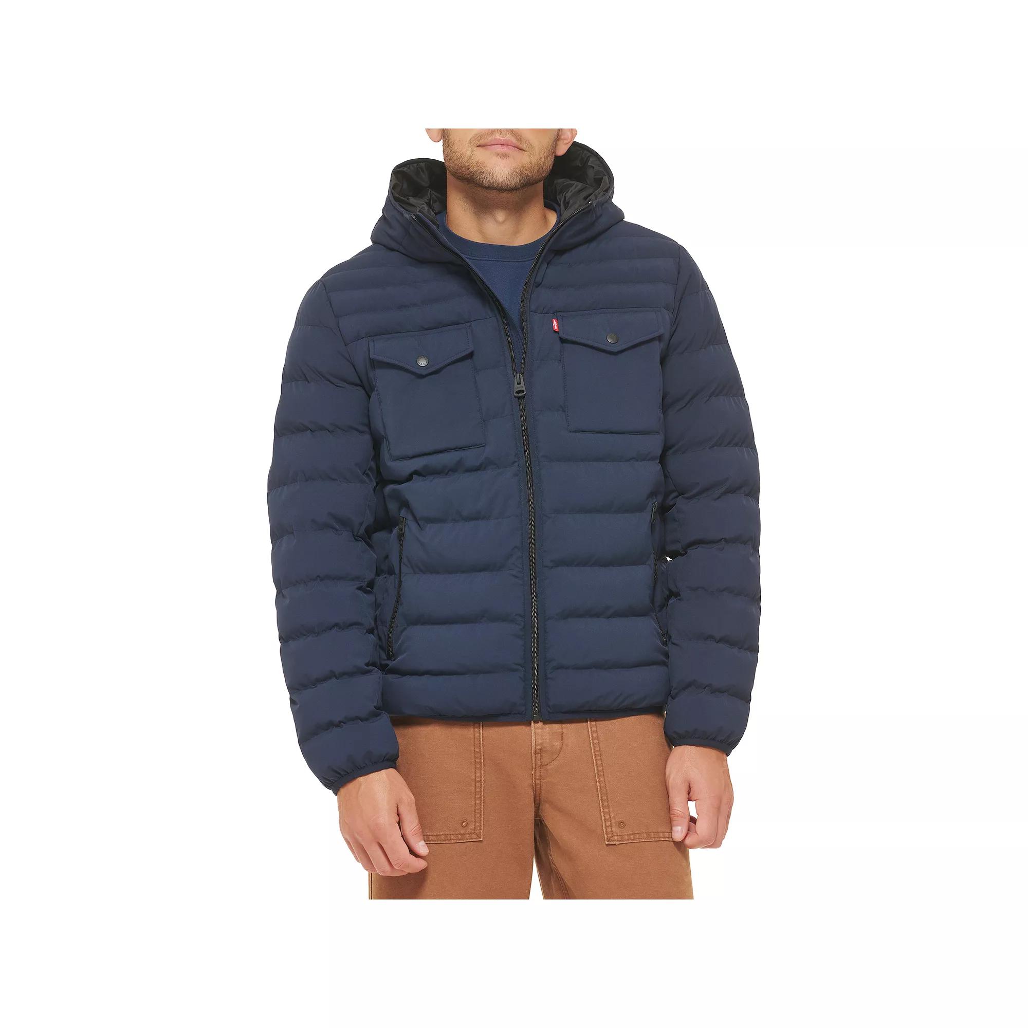 Men's Levi's® Stretch Two Pocket Quilted Hooded Jacket,  Product Image