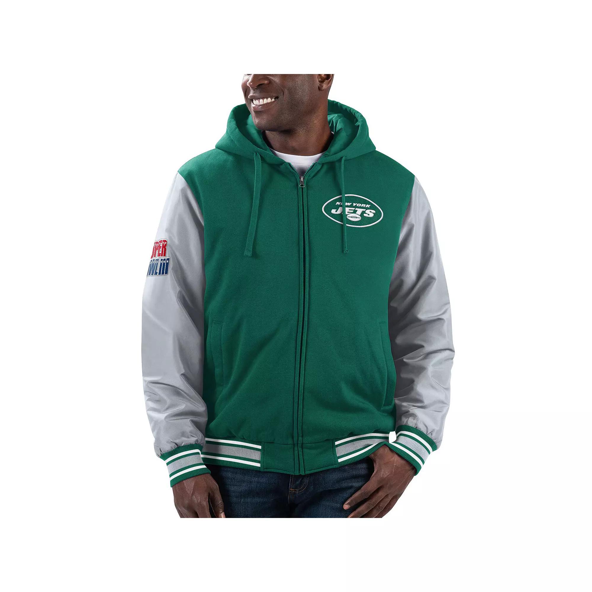Men's G-III Sports by Carl Banks Green/Gray New York Jets Player Option Full-Zip Hoodie, Size: Large Product Image