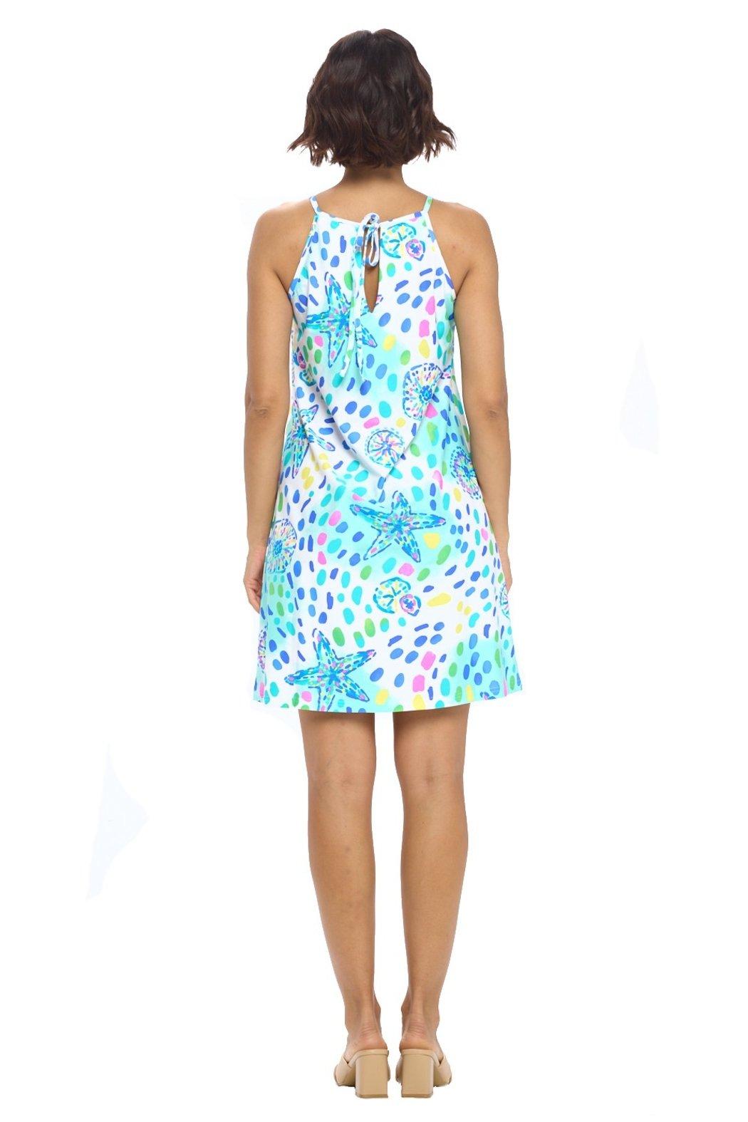 White Halter Shift Dress Product Image