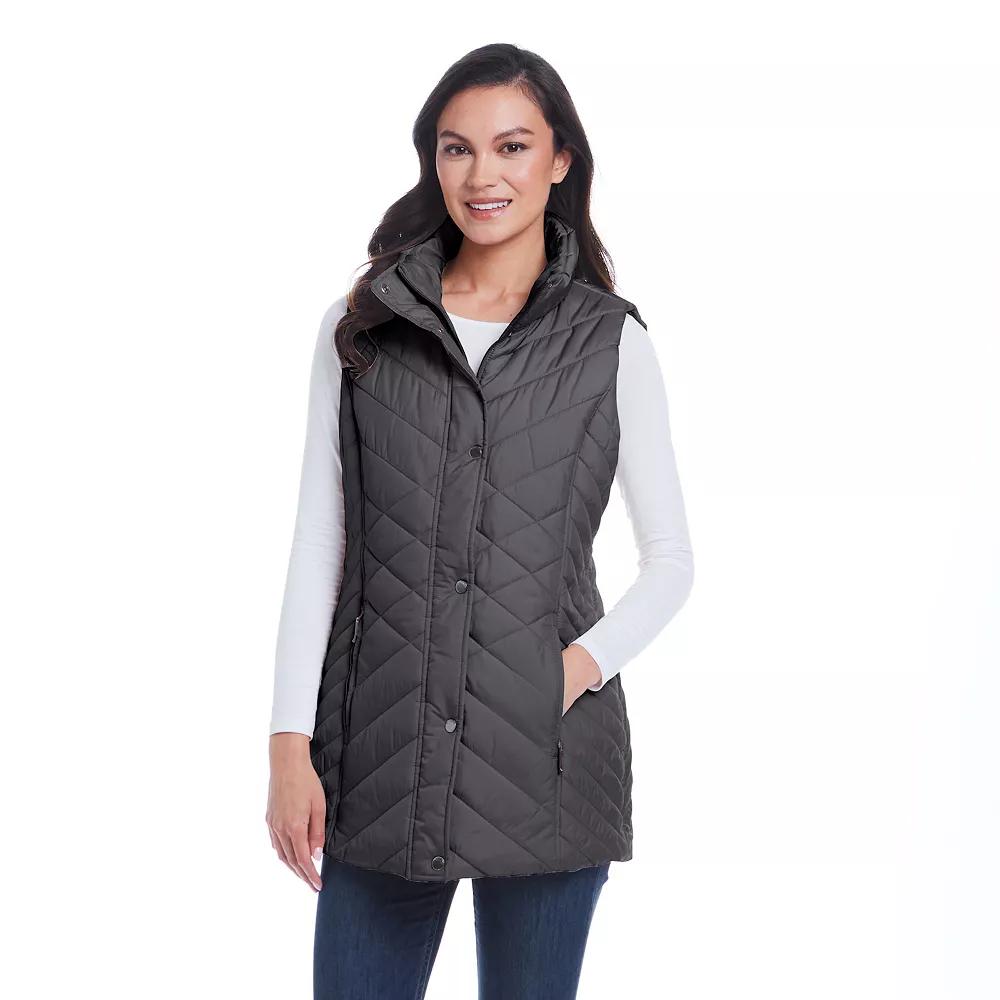 Women's Weathercast Mixed Quilted Longline Vest,  Product Image