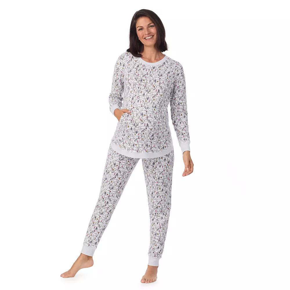 Maternity Cuddl Duds® Sweater Knit Crewneck Pajama Top & Pajama Bottoms Set, Women's, Size: XL-Mat, Grey Polar Bears Product Image
