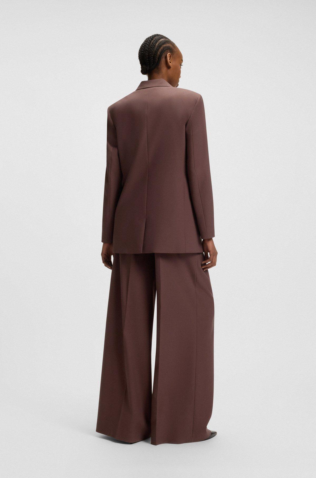 Relaxed-fit blazer with flower brooch Product Image