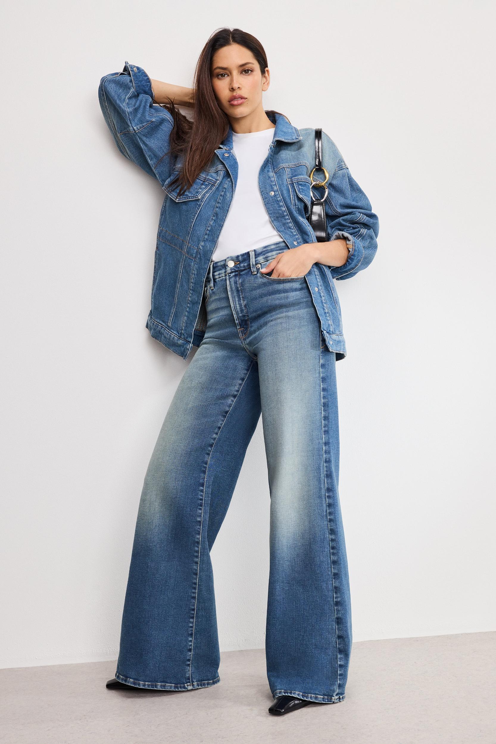 SOFT TECH GOOD WAIST PALAZZO JEANS | INDIGO986 Product Image