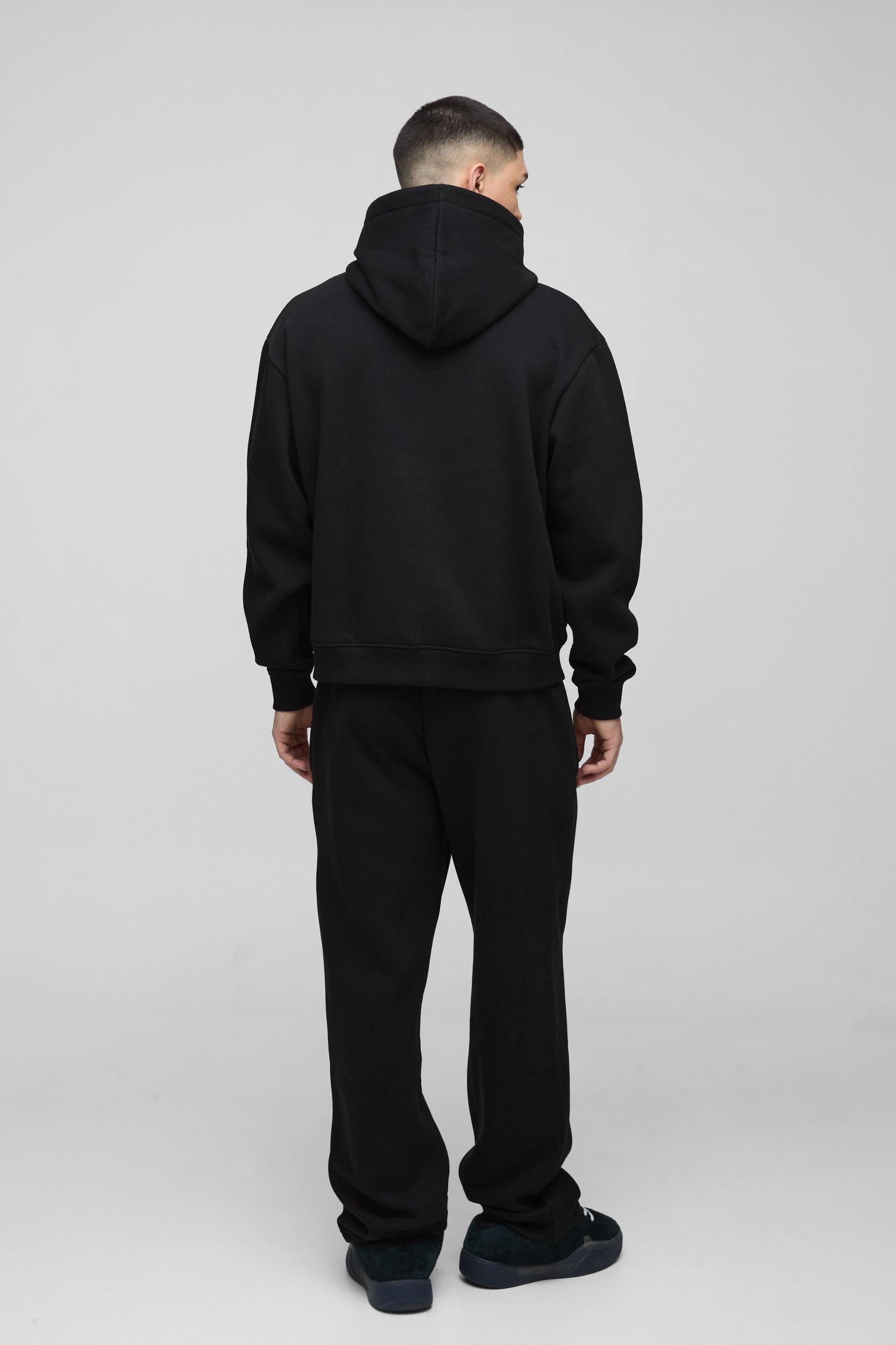 Oversized Boxy Worldwide Distressed Applique Hoodie | boohooMAN USA Product Image