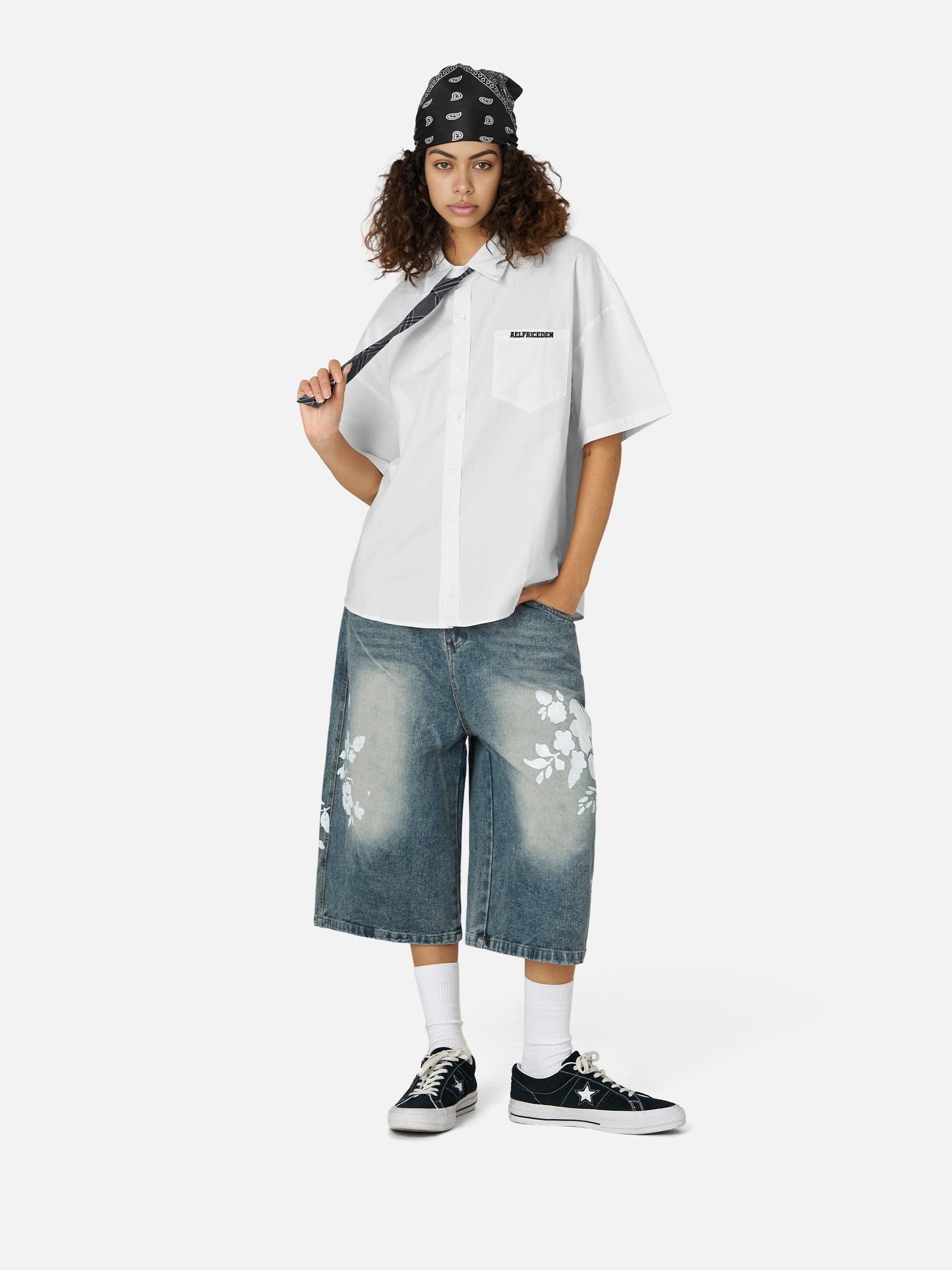 Aelfric Eden Floral Graphic Longline Jorts Product Image