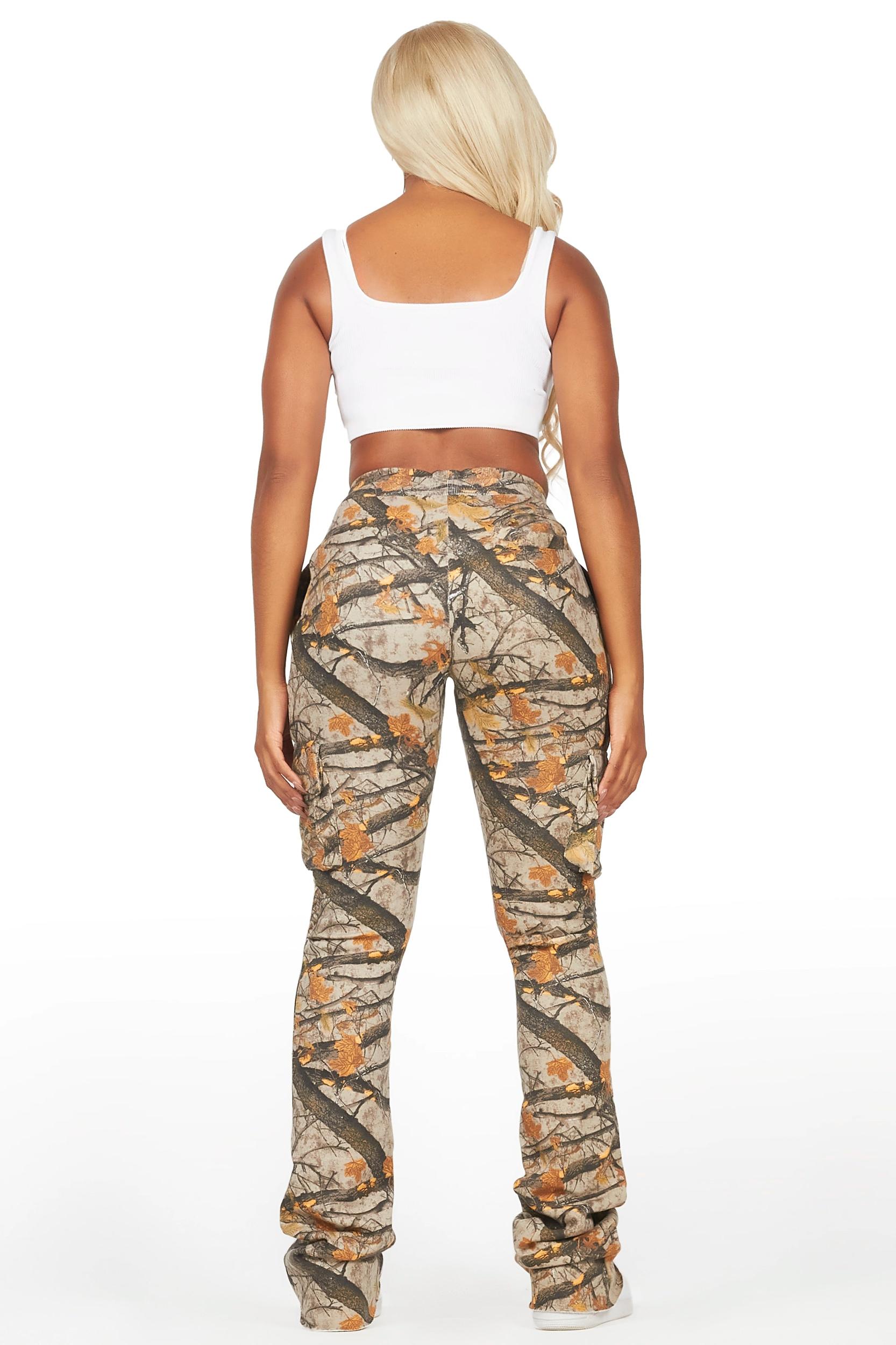 Sidni Tree Camo Super Stacked Track Pant Female Product Image