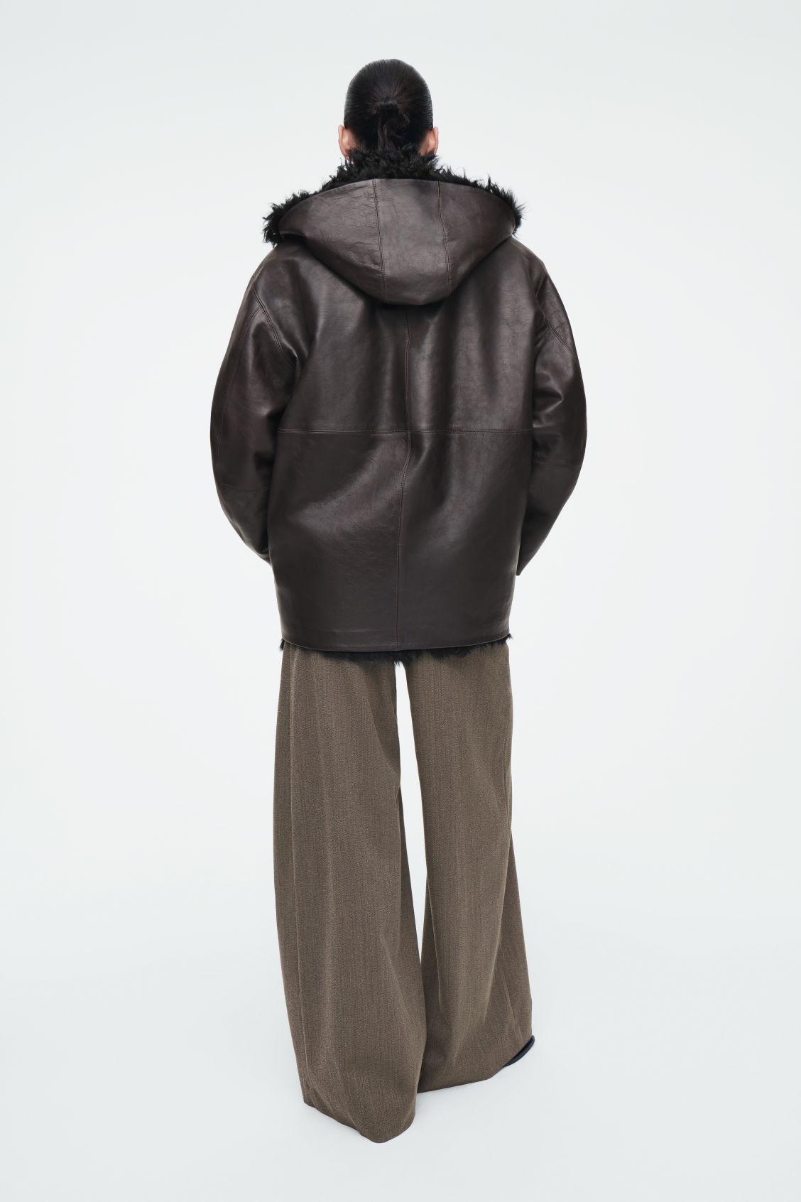 SHEARLING-LINED NAPPA HOODED JACKET Product Image