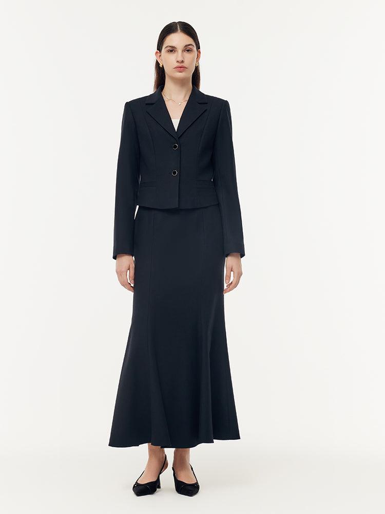 Cashmere Wool Blazer And Mermaid Skirt Two-Piece Set Product Image