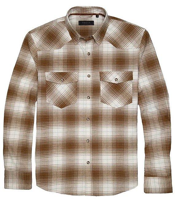 Dakota Grizzly Dutton Stretch Flannel Long Sleeve Plaid Woven Shirt Product Image