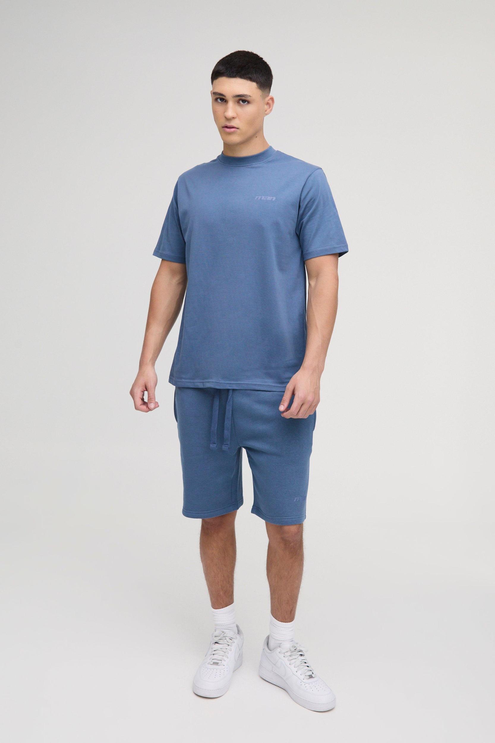 Regular Fit Man T-Shirt & Short Set | boohooMAN USA Product Image