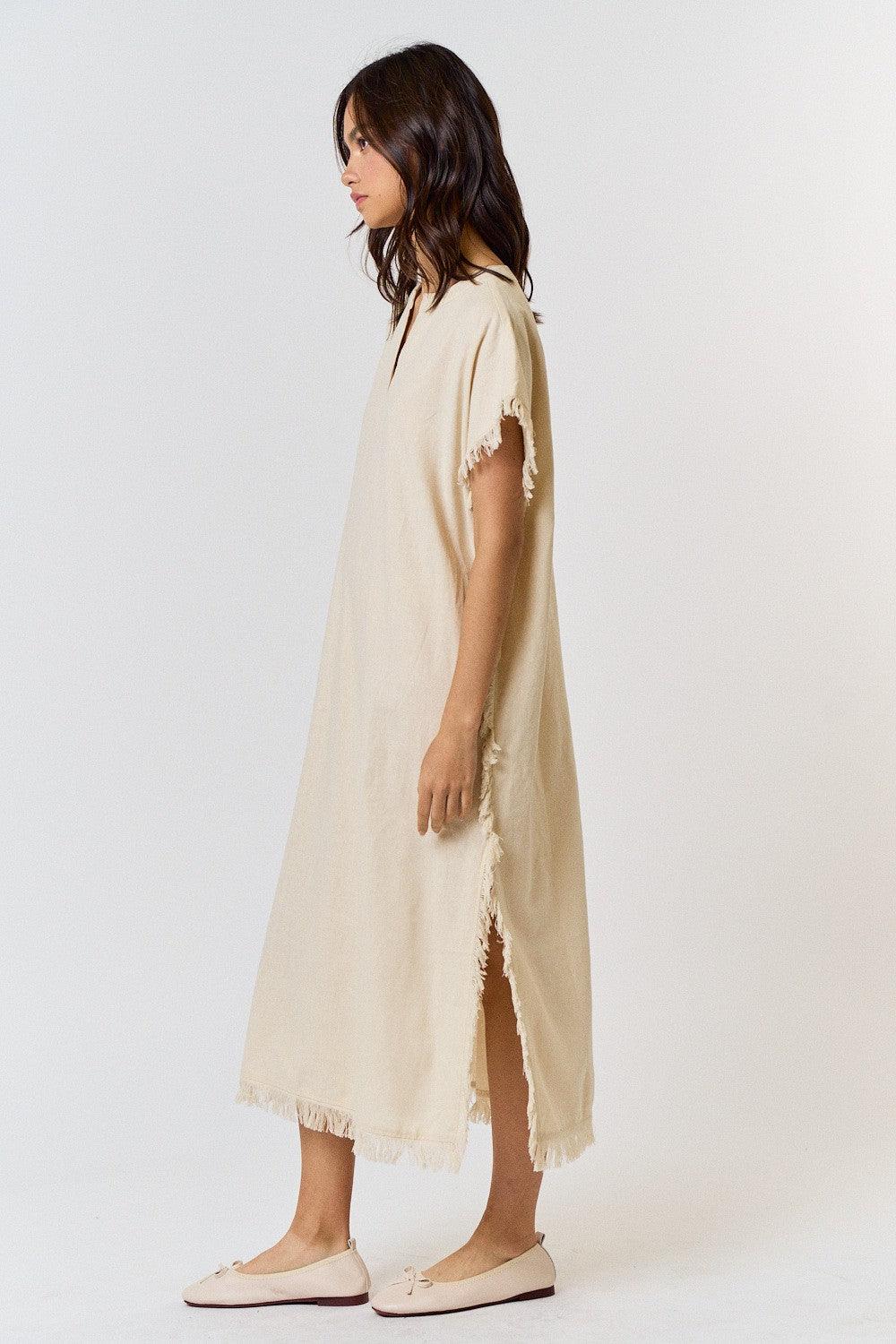 Frayed Edge Midi Dress Product Image