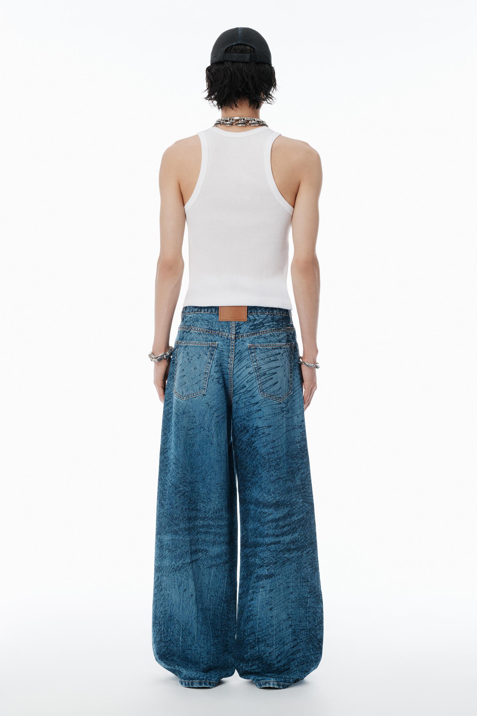 Indigo Marker-print Jeans Product Image