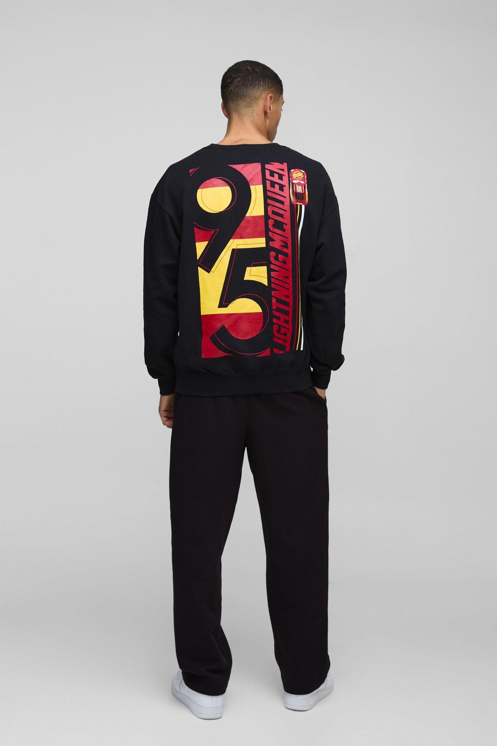 Oversized Pixar Cars License Print Sweatshirt | boohooMAN USA Product Image