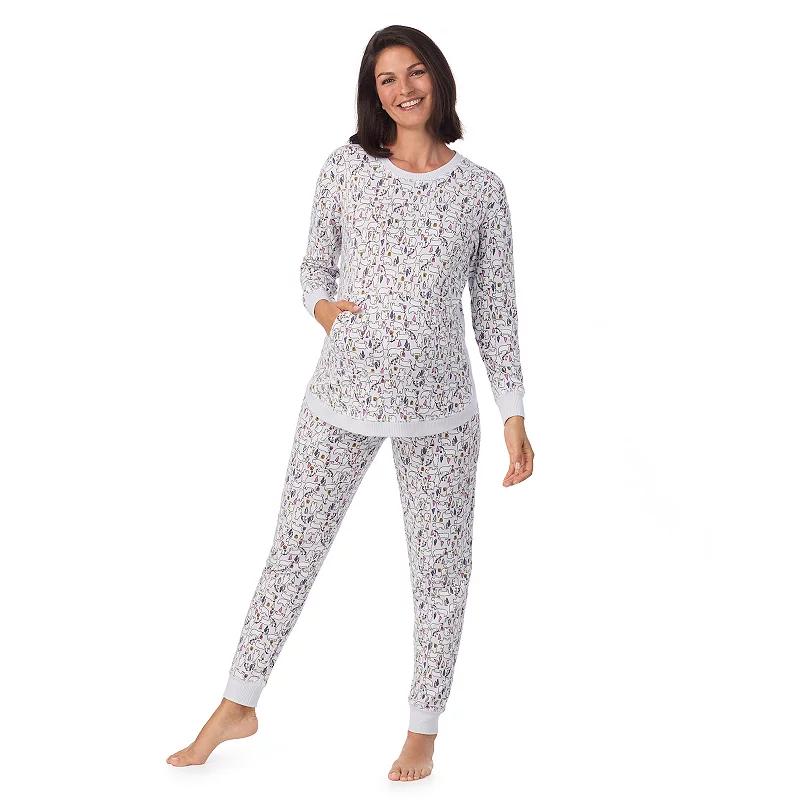 Maternity Cuddl Duds® Sweater Knit Crewneck Pajama Top & Pajama Bottoms Set, Women's, Size: XL-Mat, Grey Polar Bears Product Image