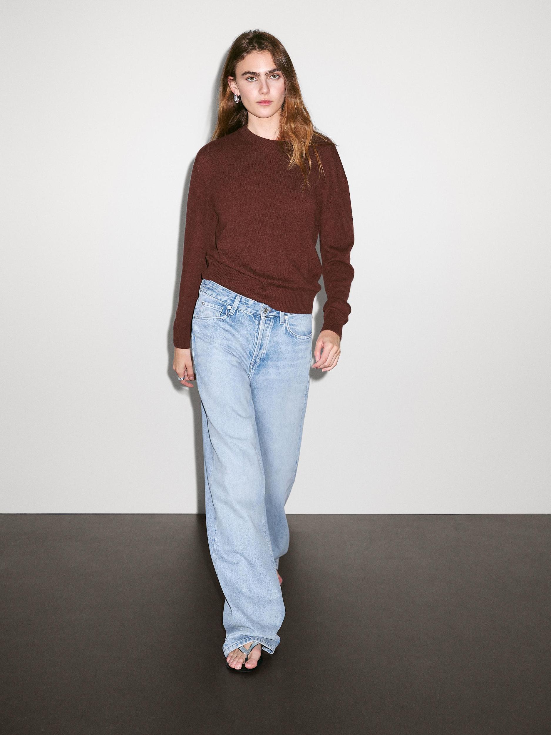 100% cashmere crew neck sweater Product Image