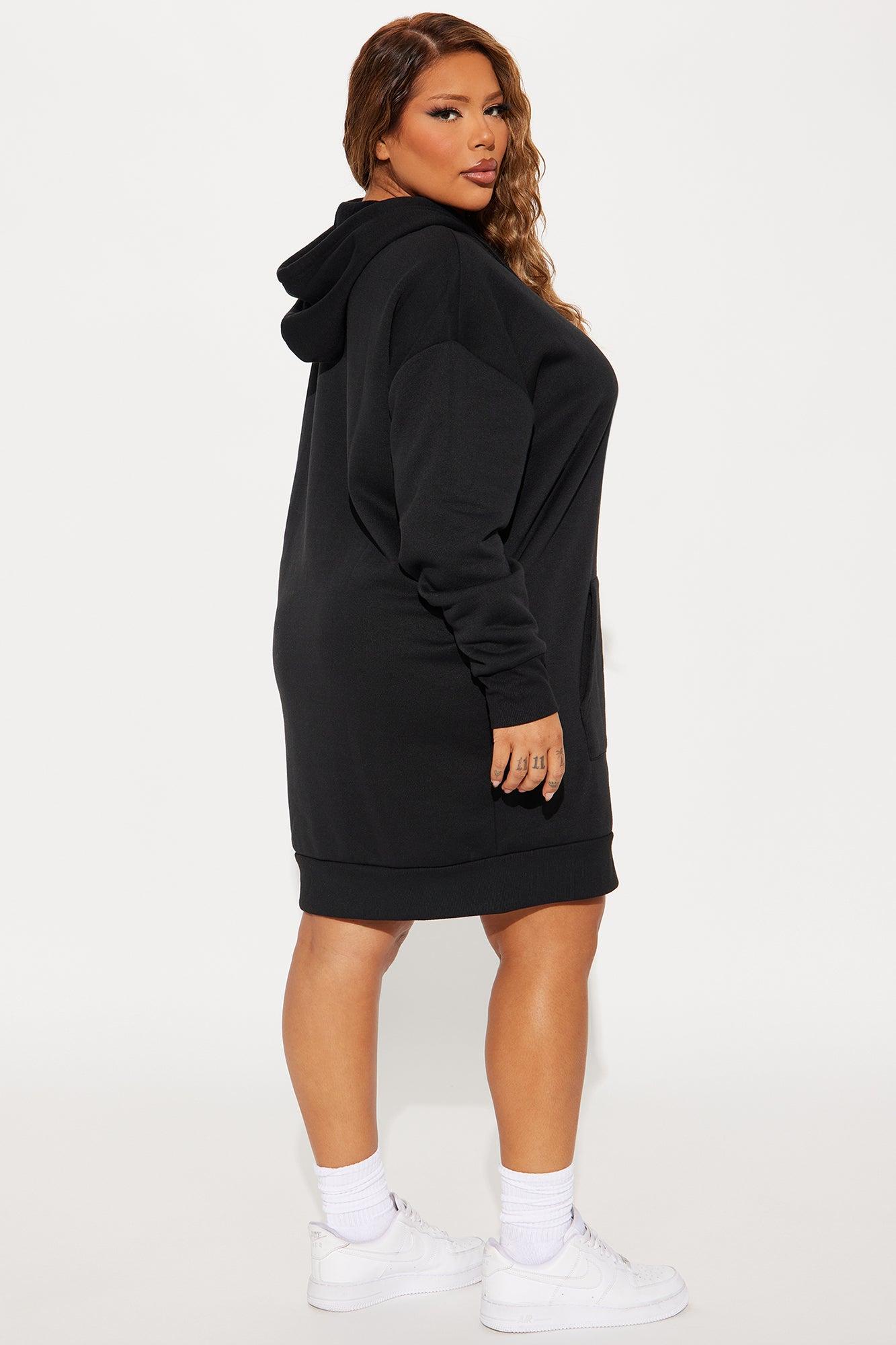 Cute As Can Be Hoodie Mini Dress - Black Product Image