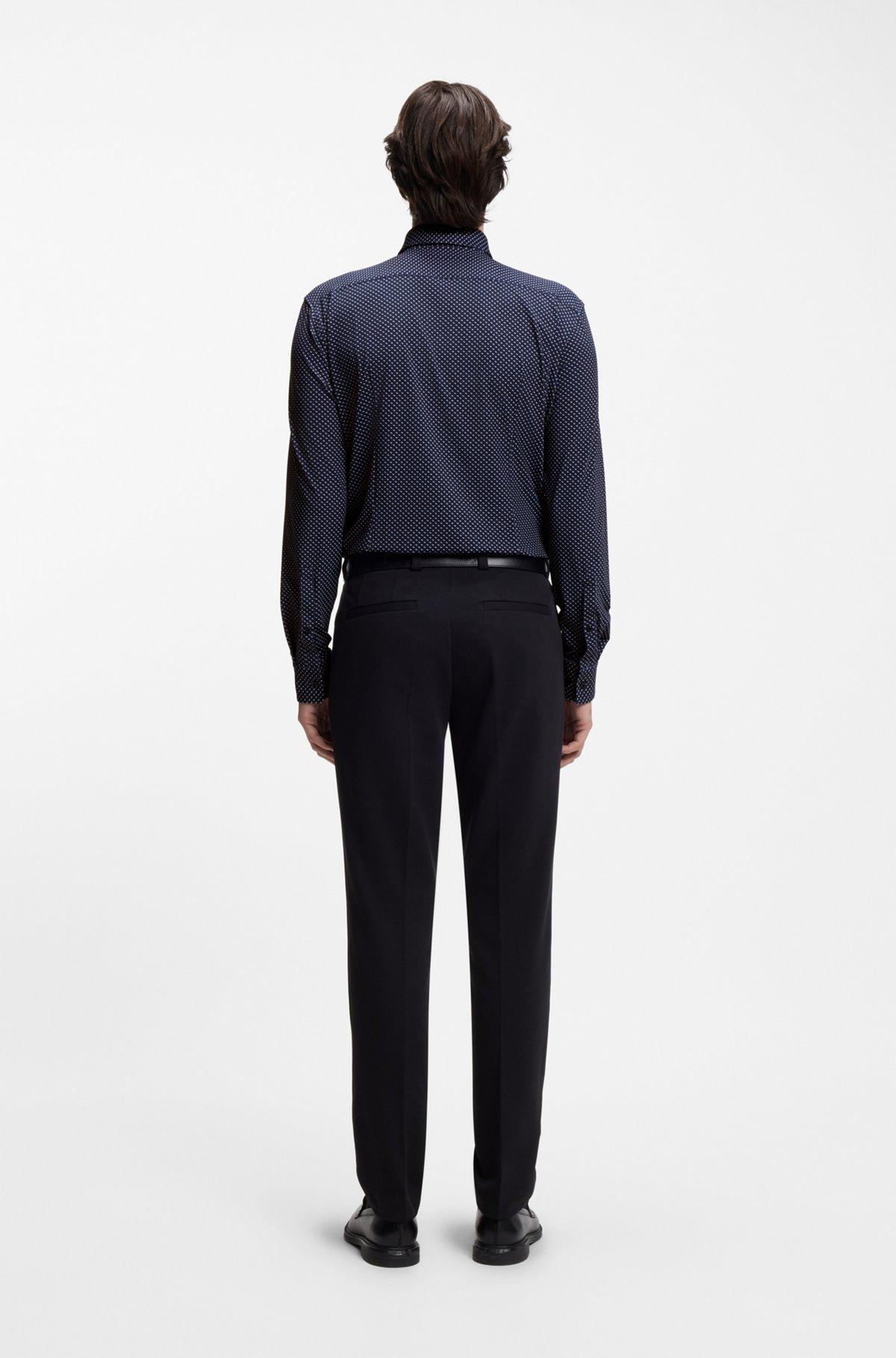 Printed slim-fit shirt in performance-stretch jersey Product Image