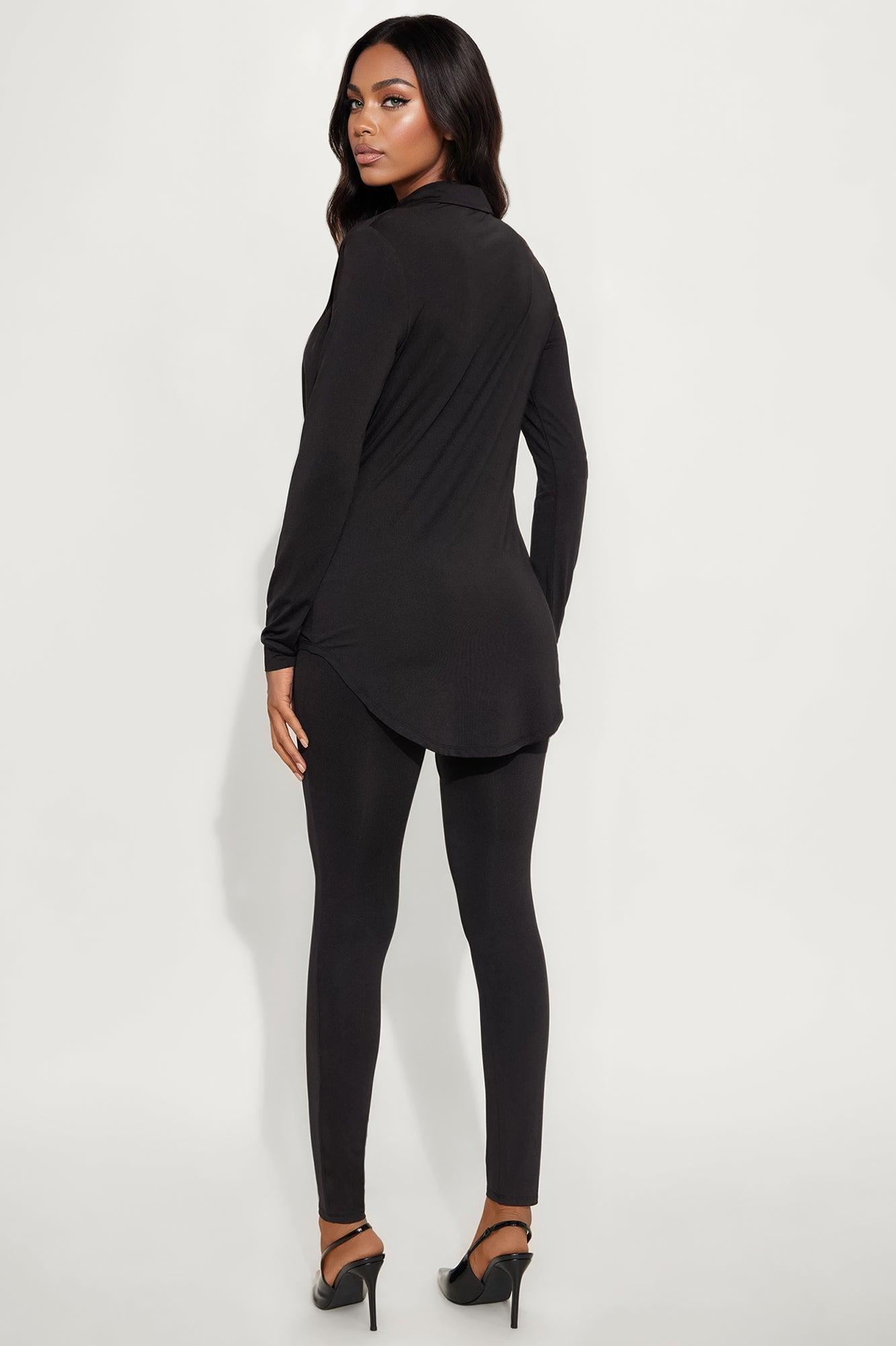 Monique Cowl Neck Legging Set - Black Female Product Image