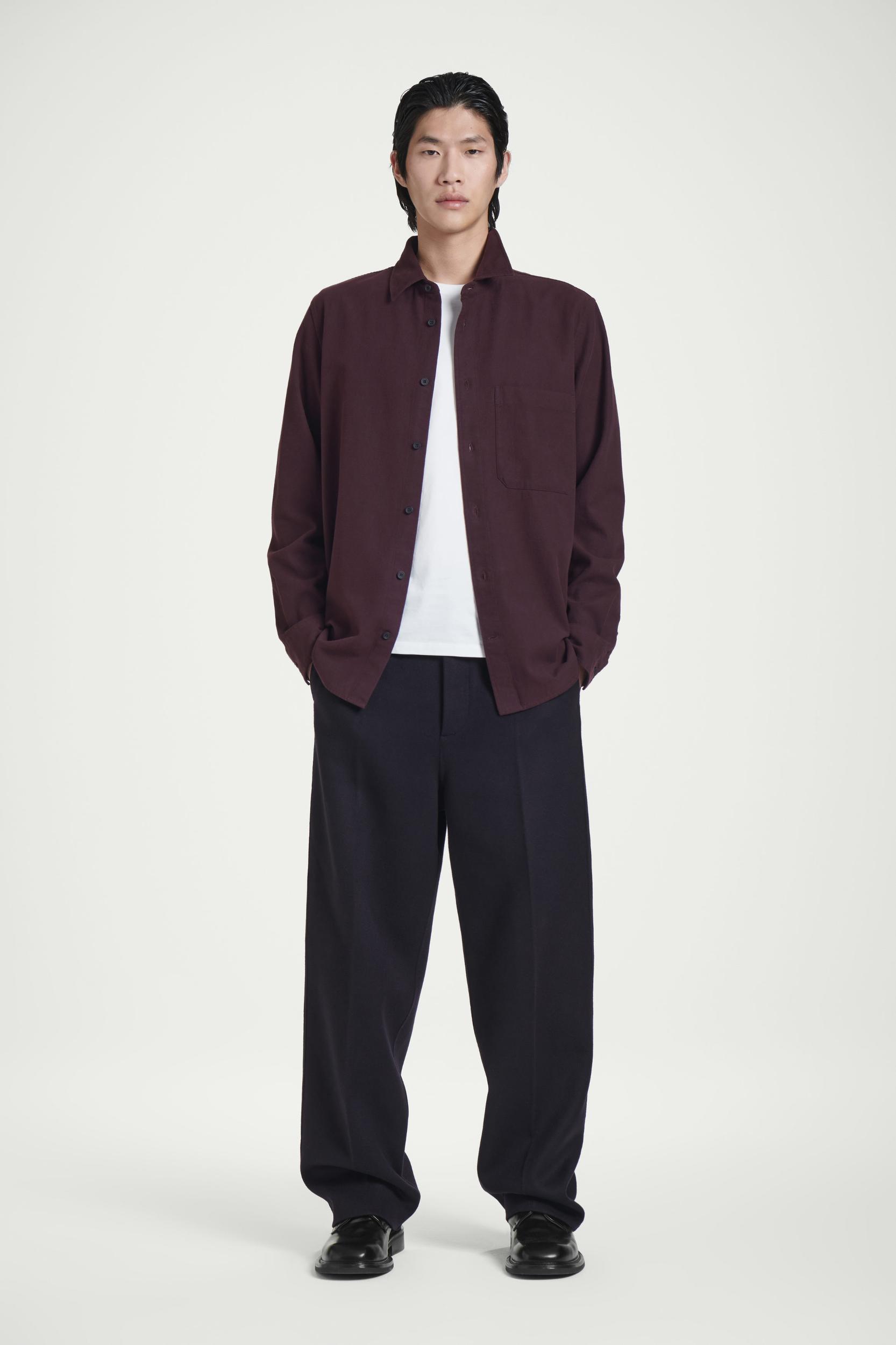 RELAXED BRUSHED COTTON-BLEND SHIRT Product Image