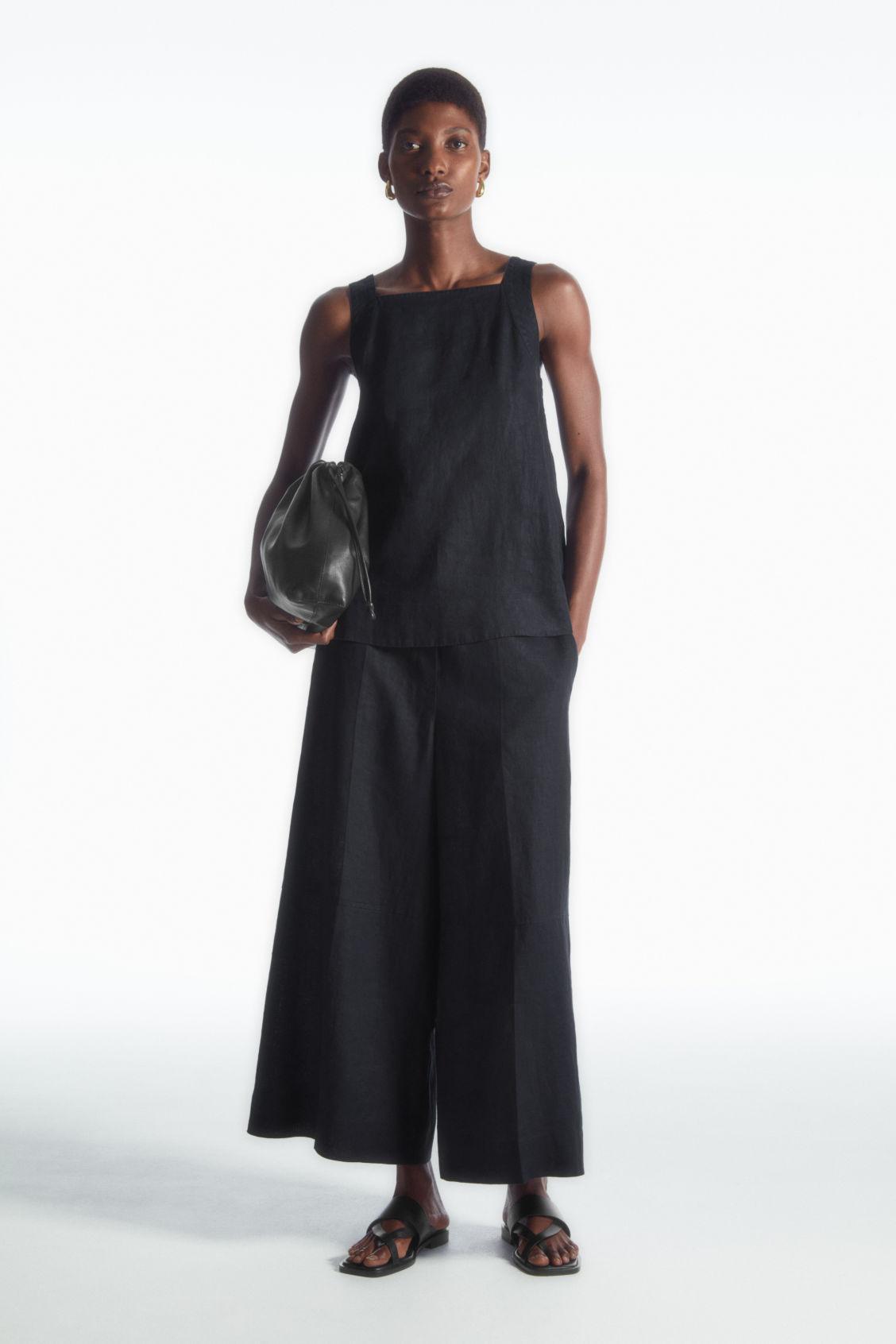 TIE-BACK LINEN TOP Product Image