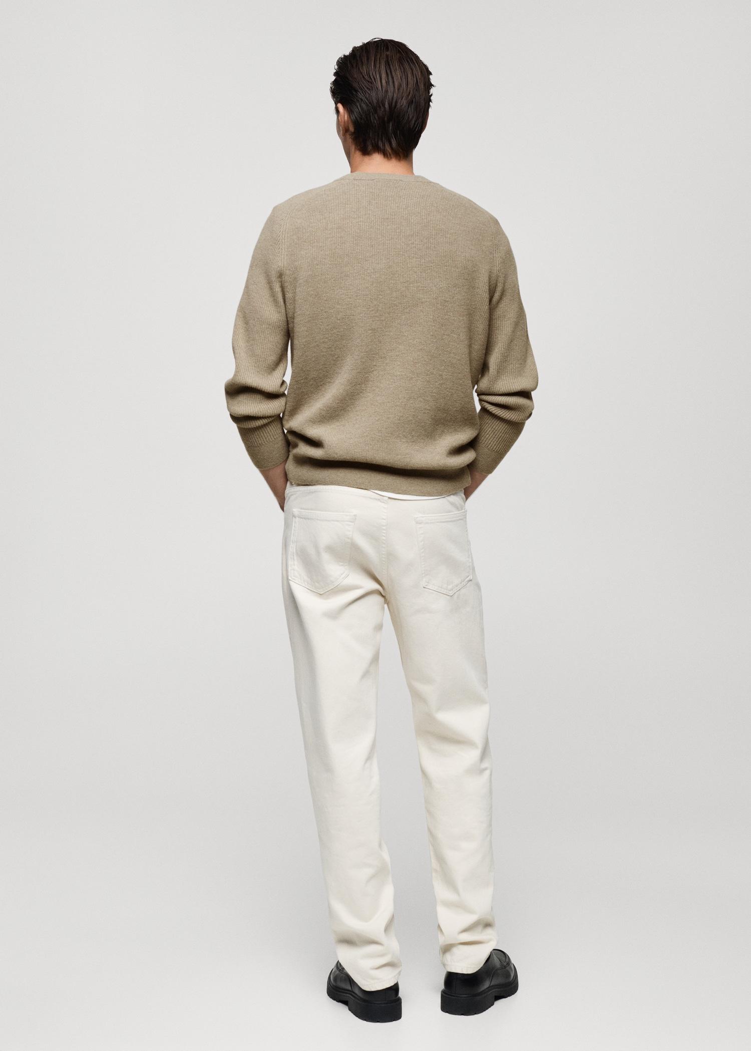Ribbed wool sweater - Men | MANGO USA Product Image