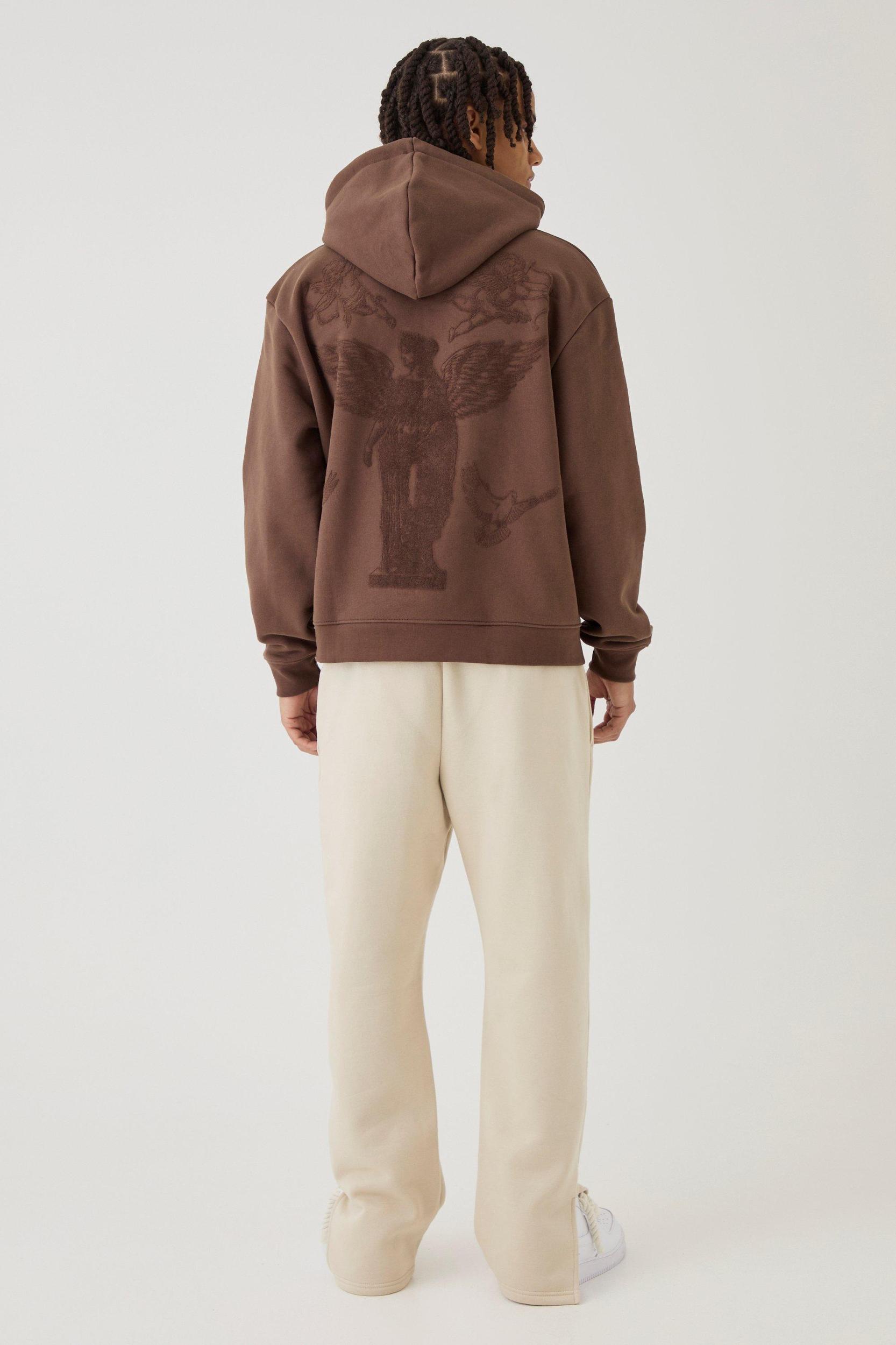 Smart Oversized Boxy Super Heavyweight Puff Print Hoodie | boohooMAN USA Product Image