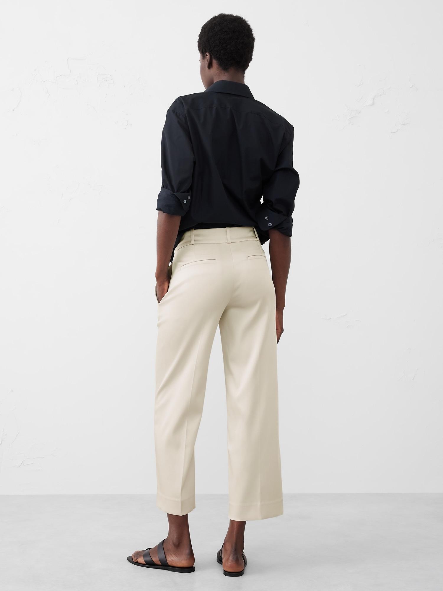 Satin High-Rise Straight Trouser Product Image