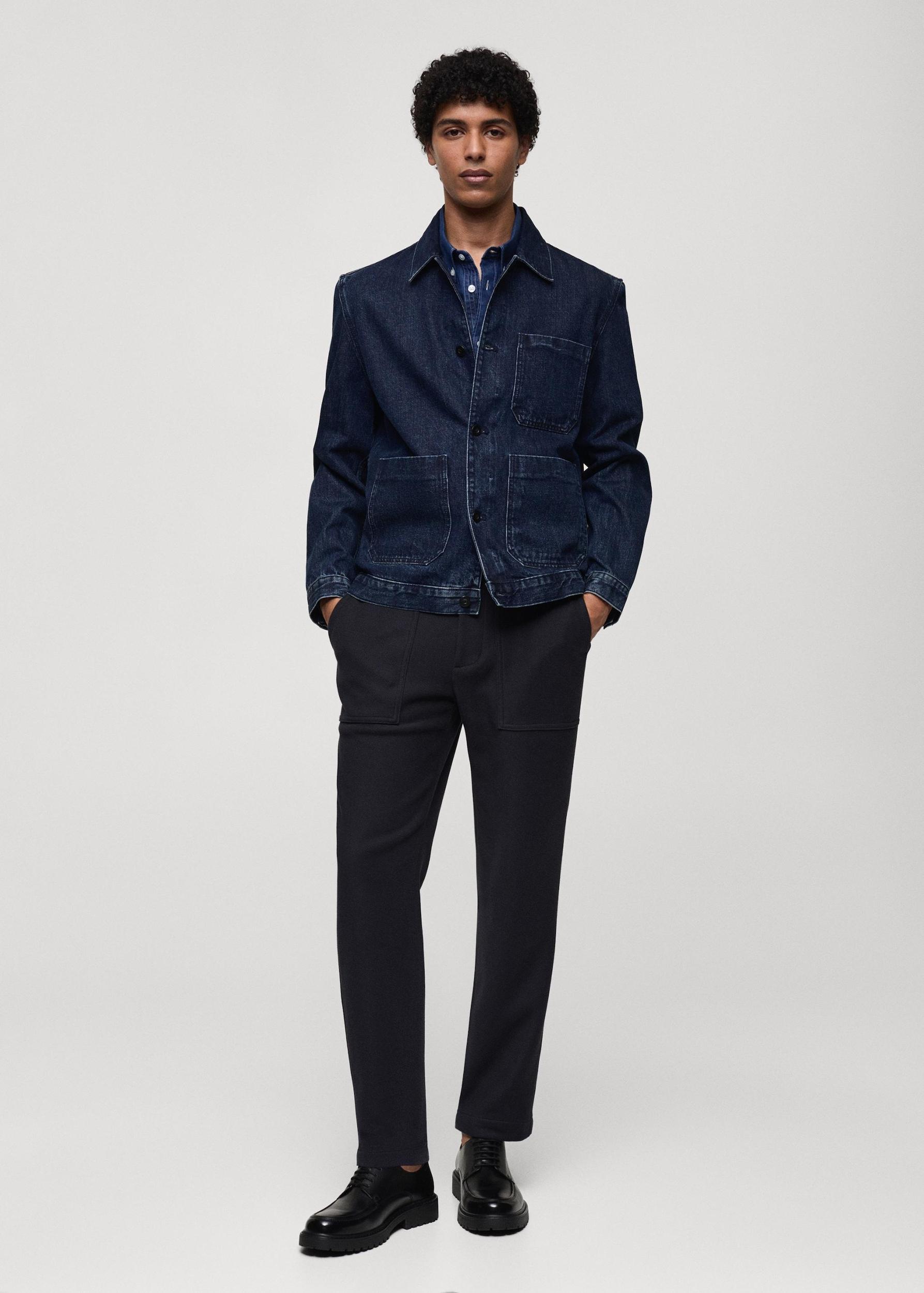 Pocketed denim jacket - Men | MANGO USA Product Image