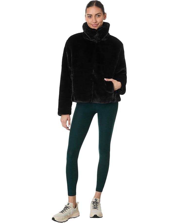 Faux Fur Sweater Detail Bomber Jacket Product Image