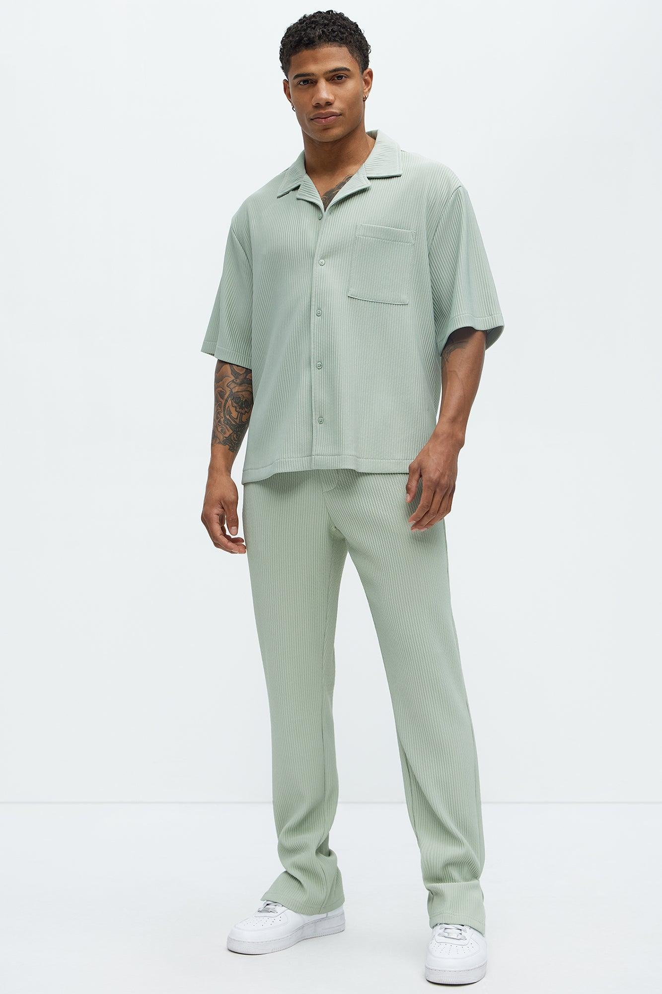 Show Up Slim Slit Pants - Sage Product Image