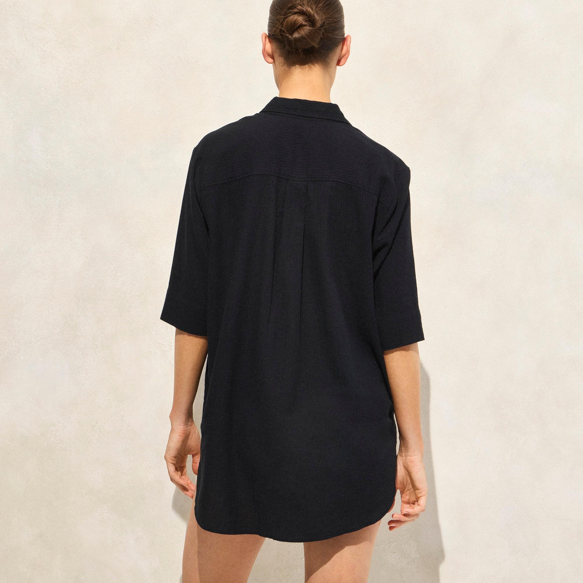 Airy gauze button-up shirt Product Image