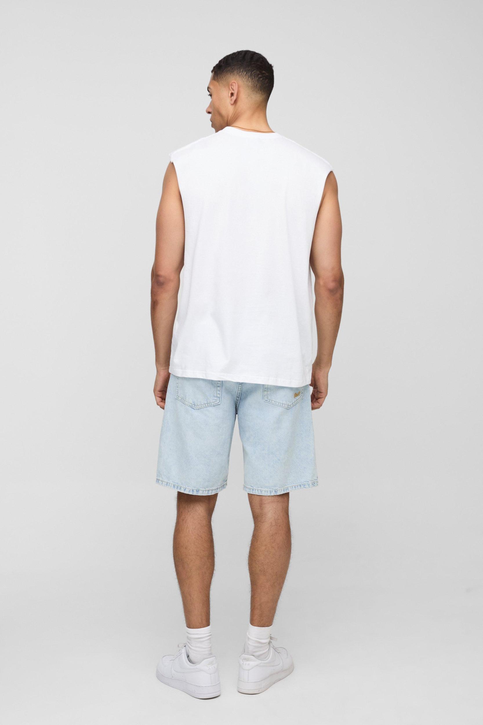 Oversized Palm Print Graphic Tank | boohooMAN USA Product Image