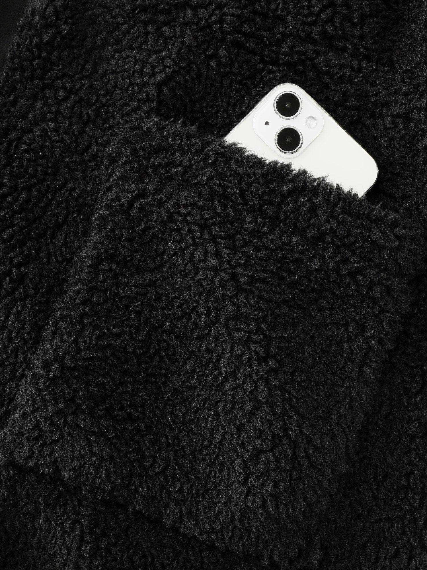 Faux Shearling Zipper Pockets Jacket Female Product Image