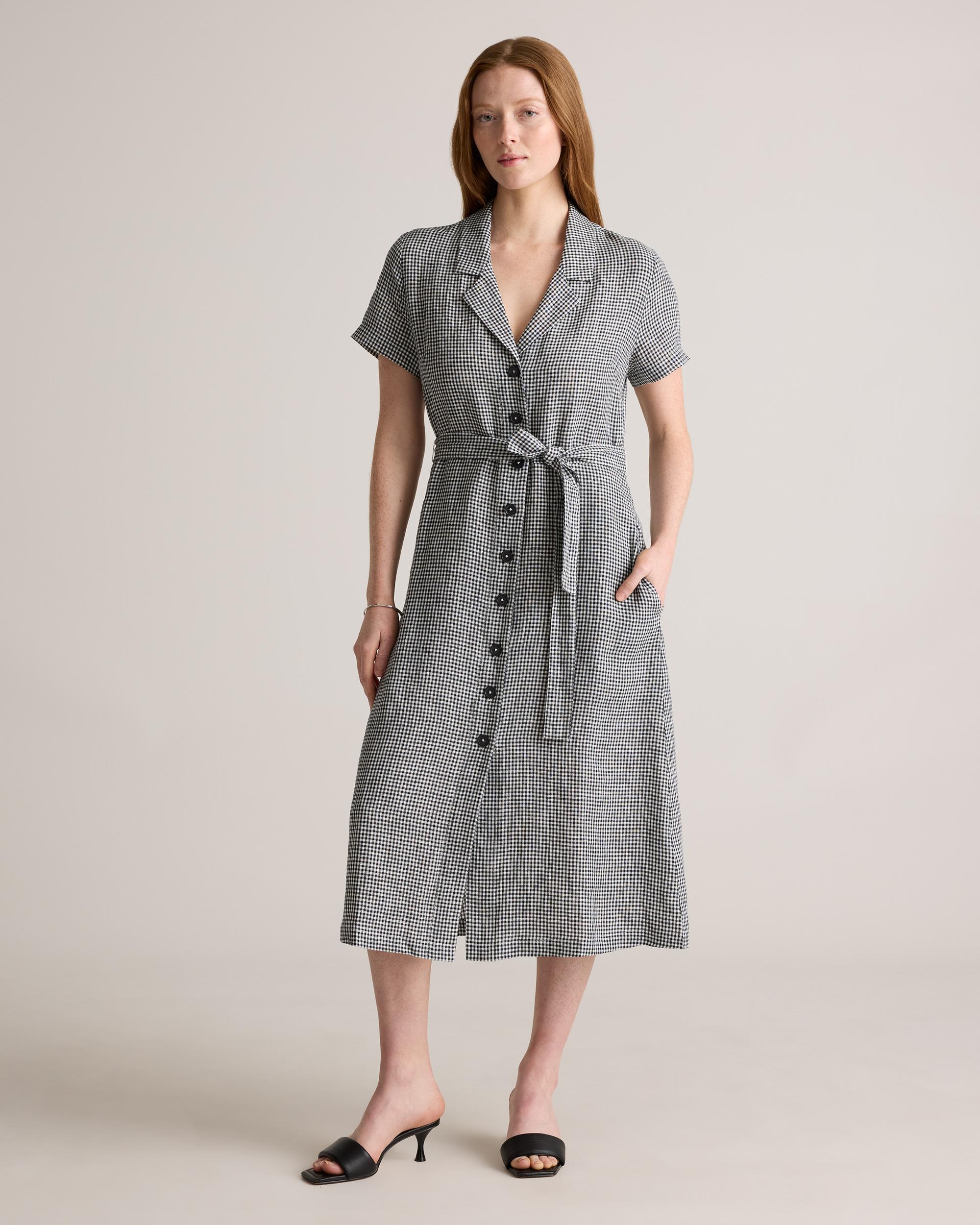 Quince | Women's 100% European Linen Button Front Dress Product Image