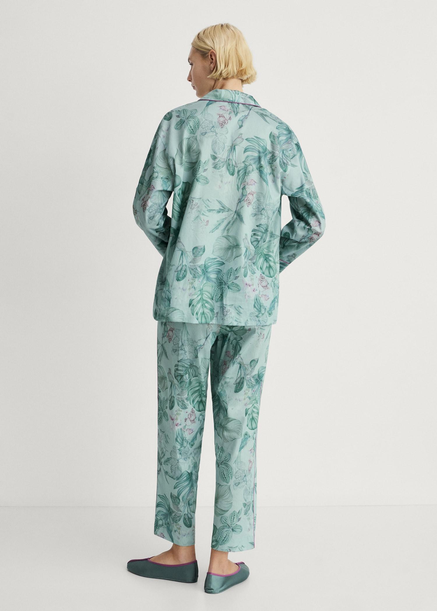 Tropical-print pajama pants - Women | MANGO USA Product Image